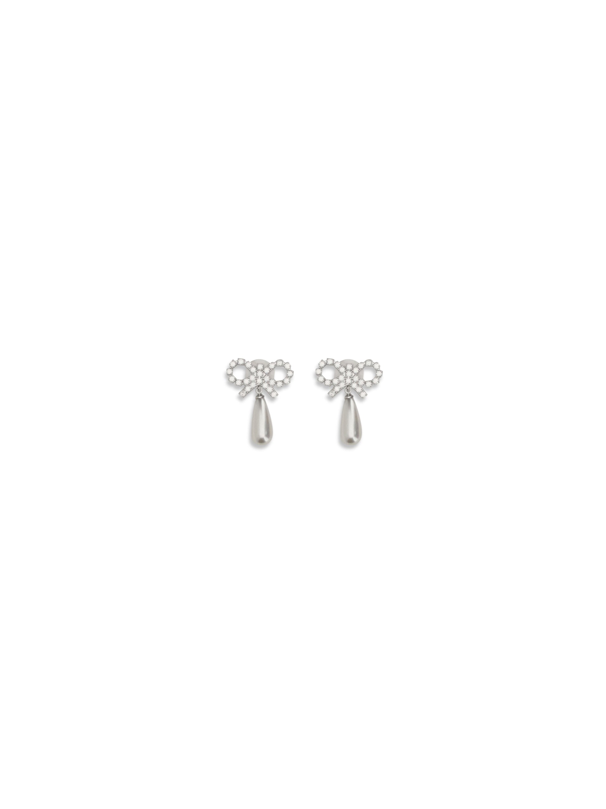 Self-Portrait Women Crystal Bow Pearl Earrings SELF-PORTRAIT