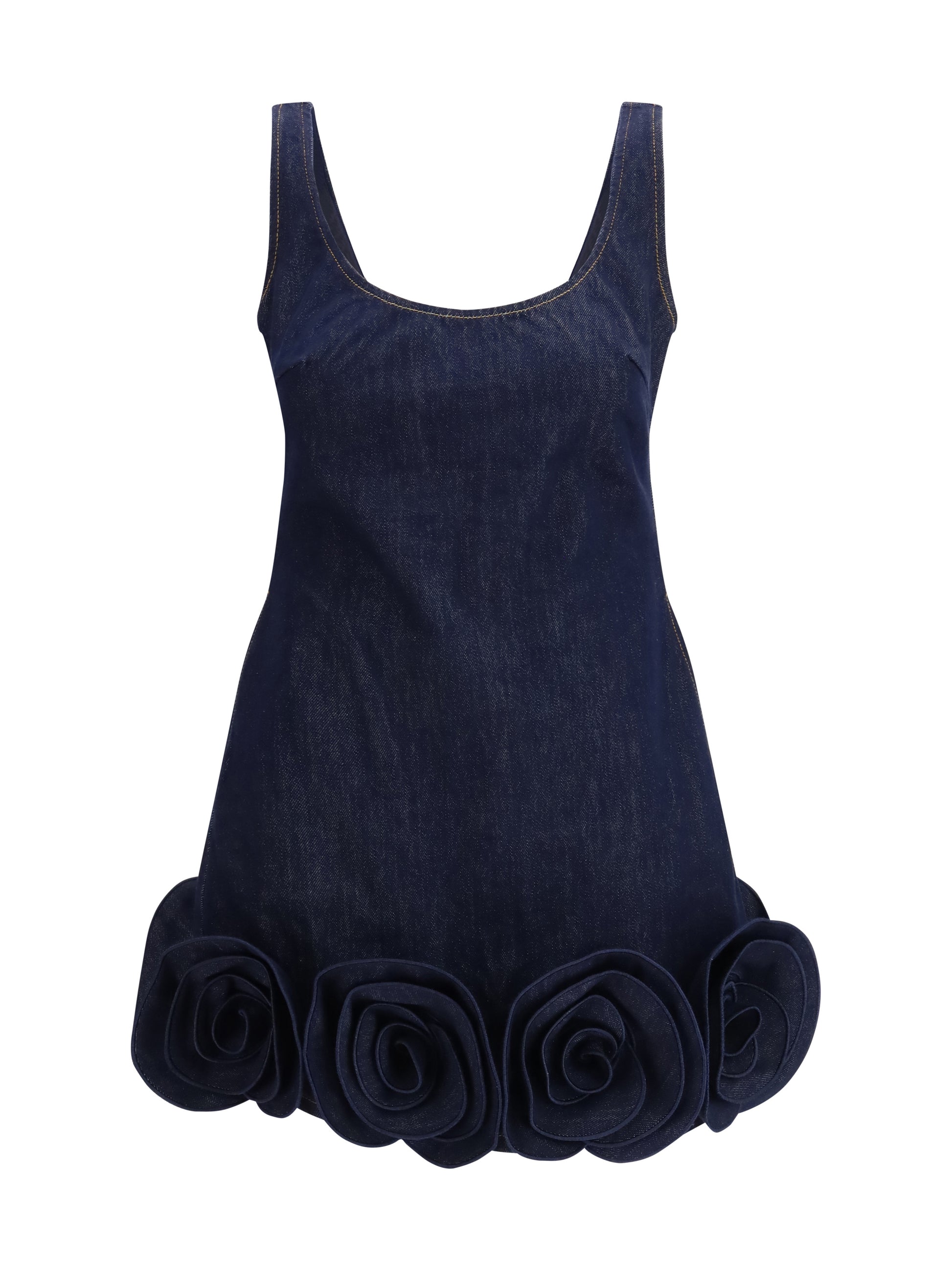 Self-Portrait Women Denim 3D Flower Mini Dress SELF-PORTRAIT