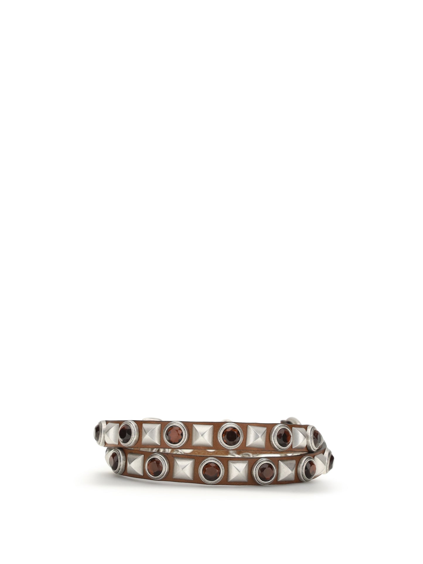Etro Women Leather Belt With Jeweled Studs ETRO