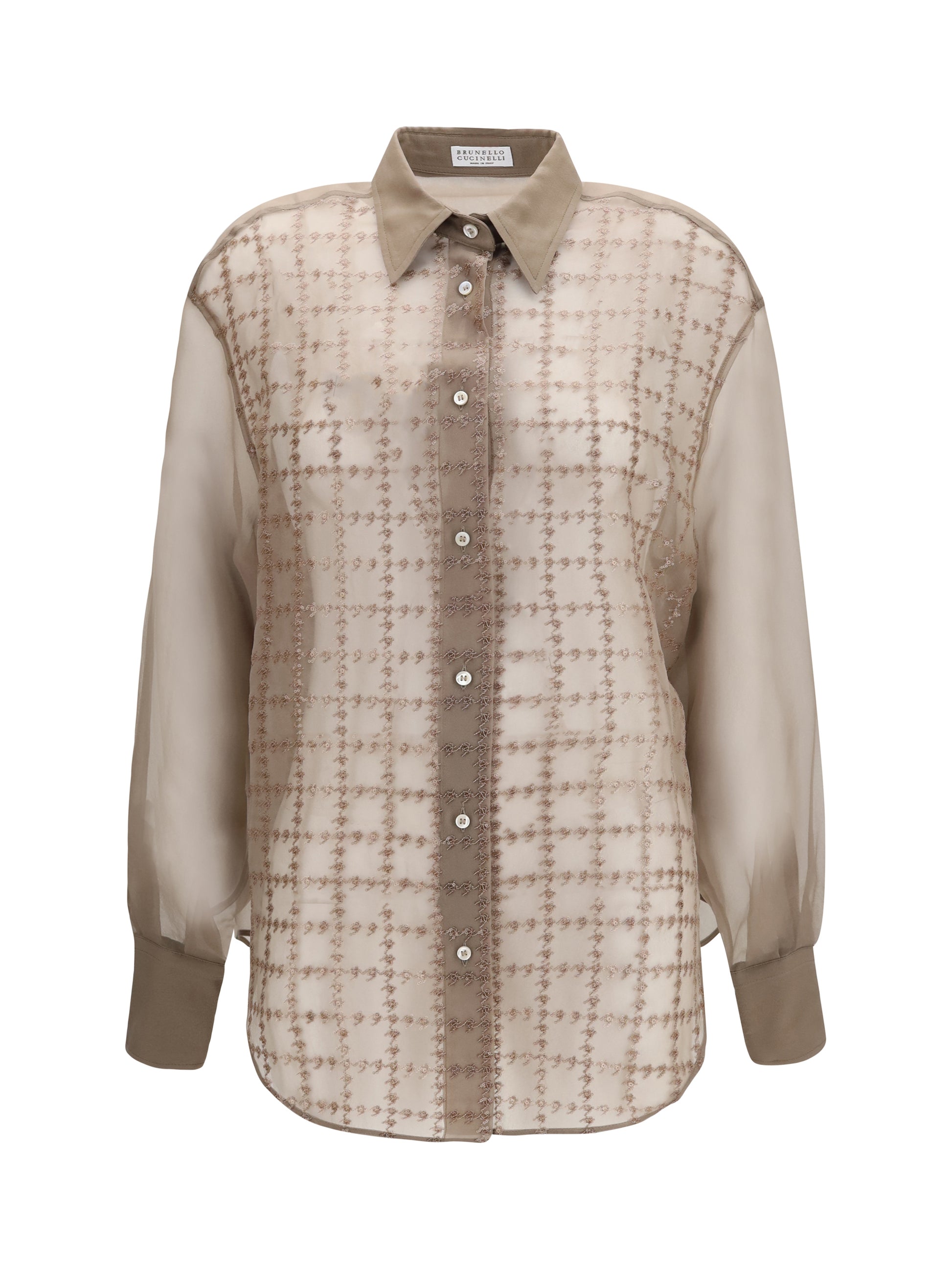 Brunello Cucinelli Women Sheer Checked Shirt BRUNELLO CUCINELLI