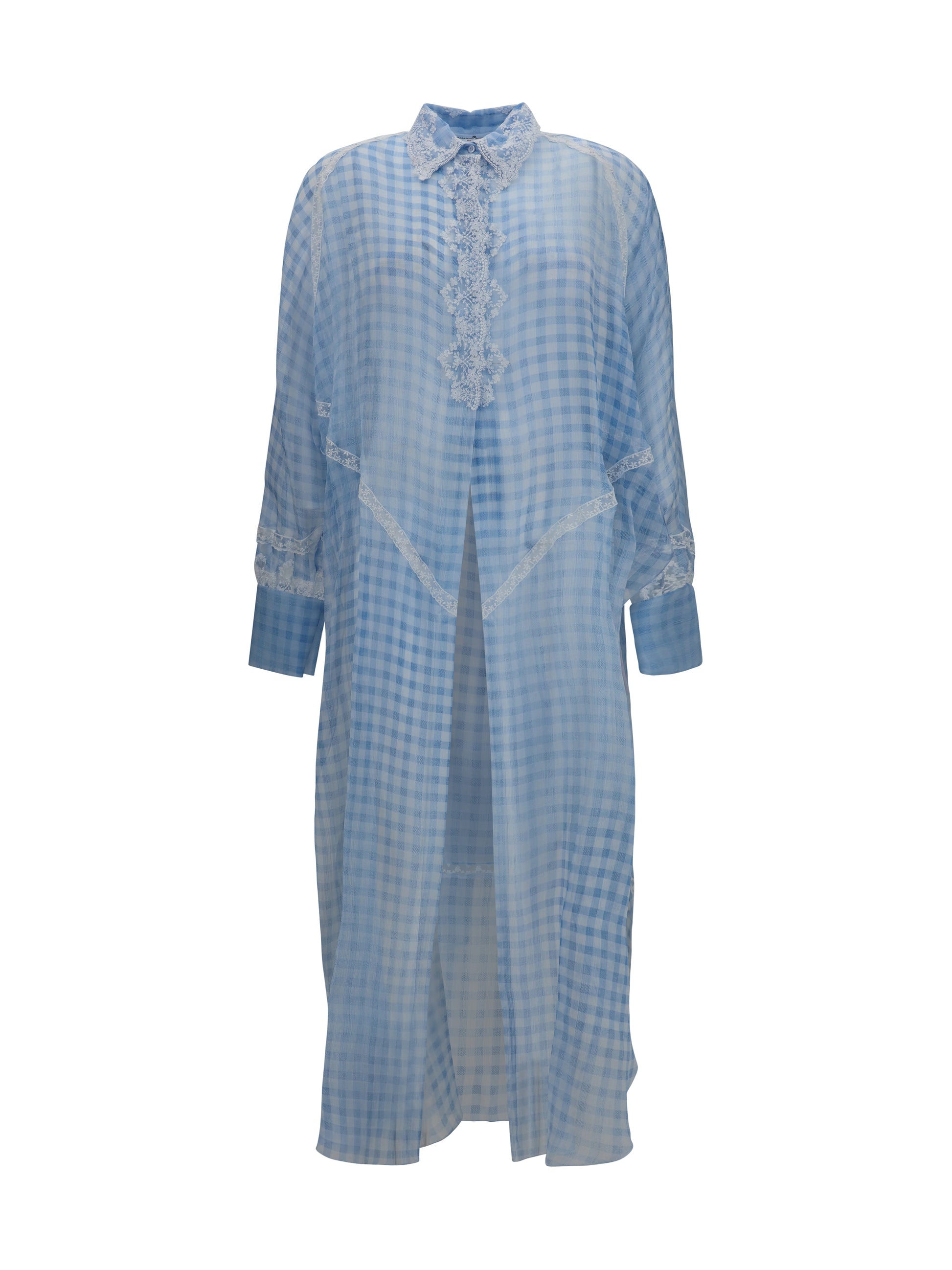 Ermanno Scervino Women Long Shirt Dress With Lace Details ERMANO SCERVINO