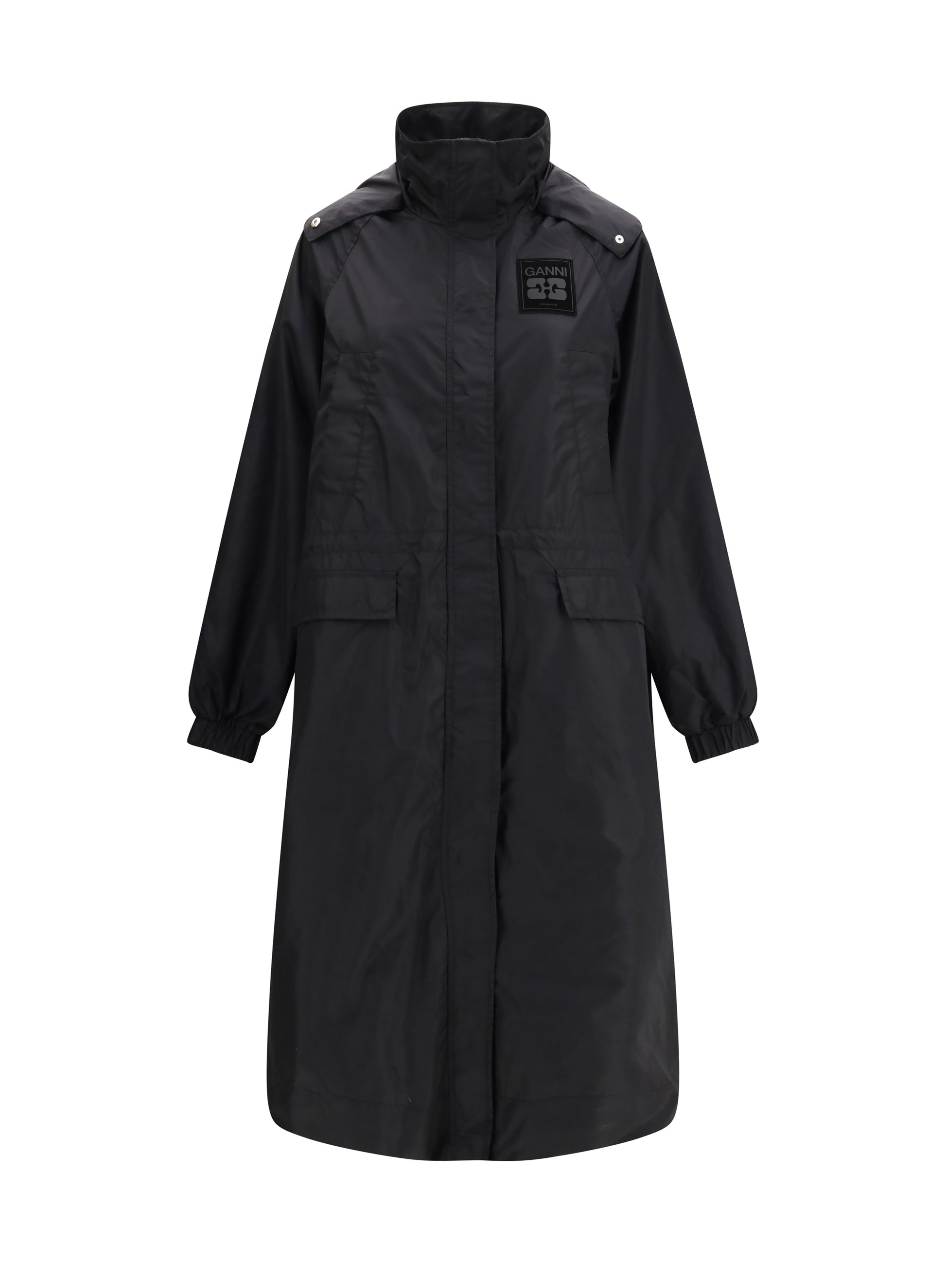Ganni Women Flyweight Banana Graphic Long Parka GANNI