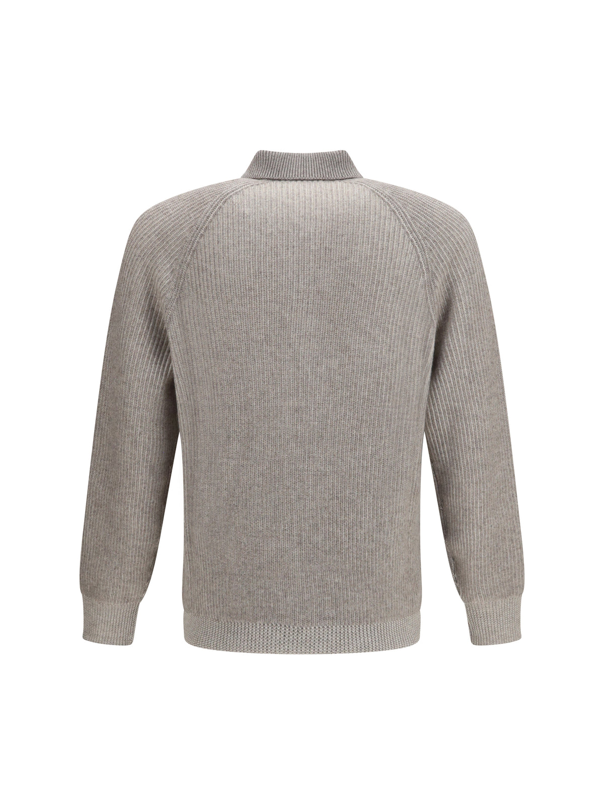 Brunello Cucinelli Men Cashmere Milano Stitch Polo Sweater With Zip BRUNELLO CUCINELLI