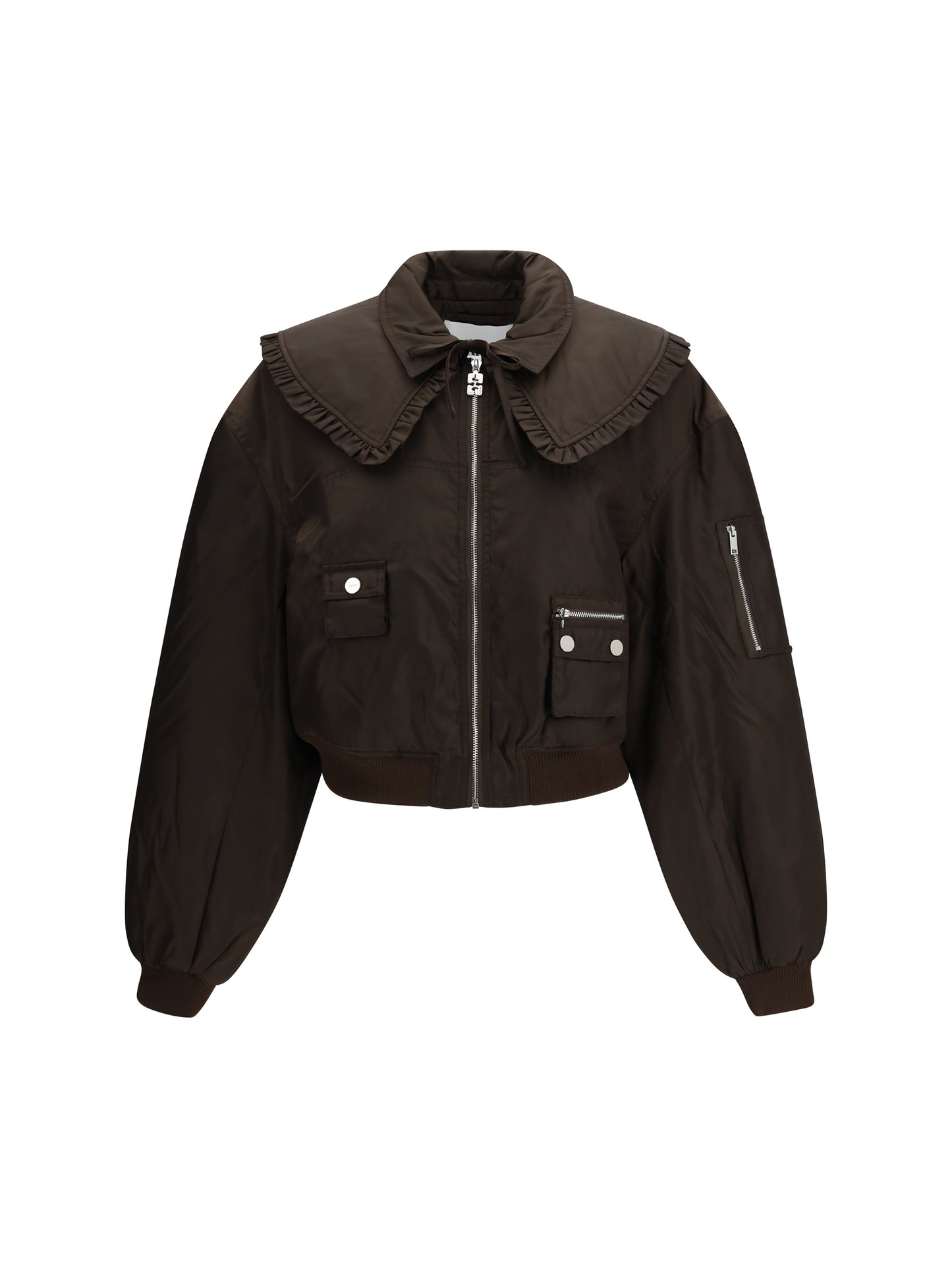 Ganni Women Duchesse Nylon Bomber Jacket GANNI