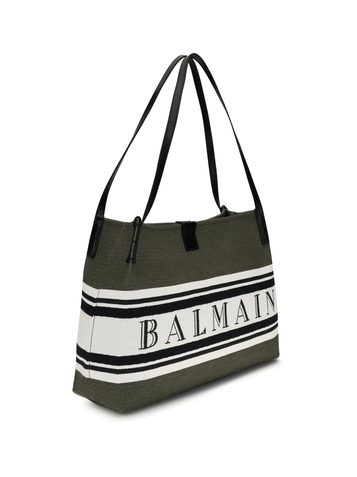Balmain Women Medium Canvas And Leather Release Tote BALMAIN