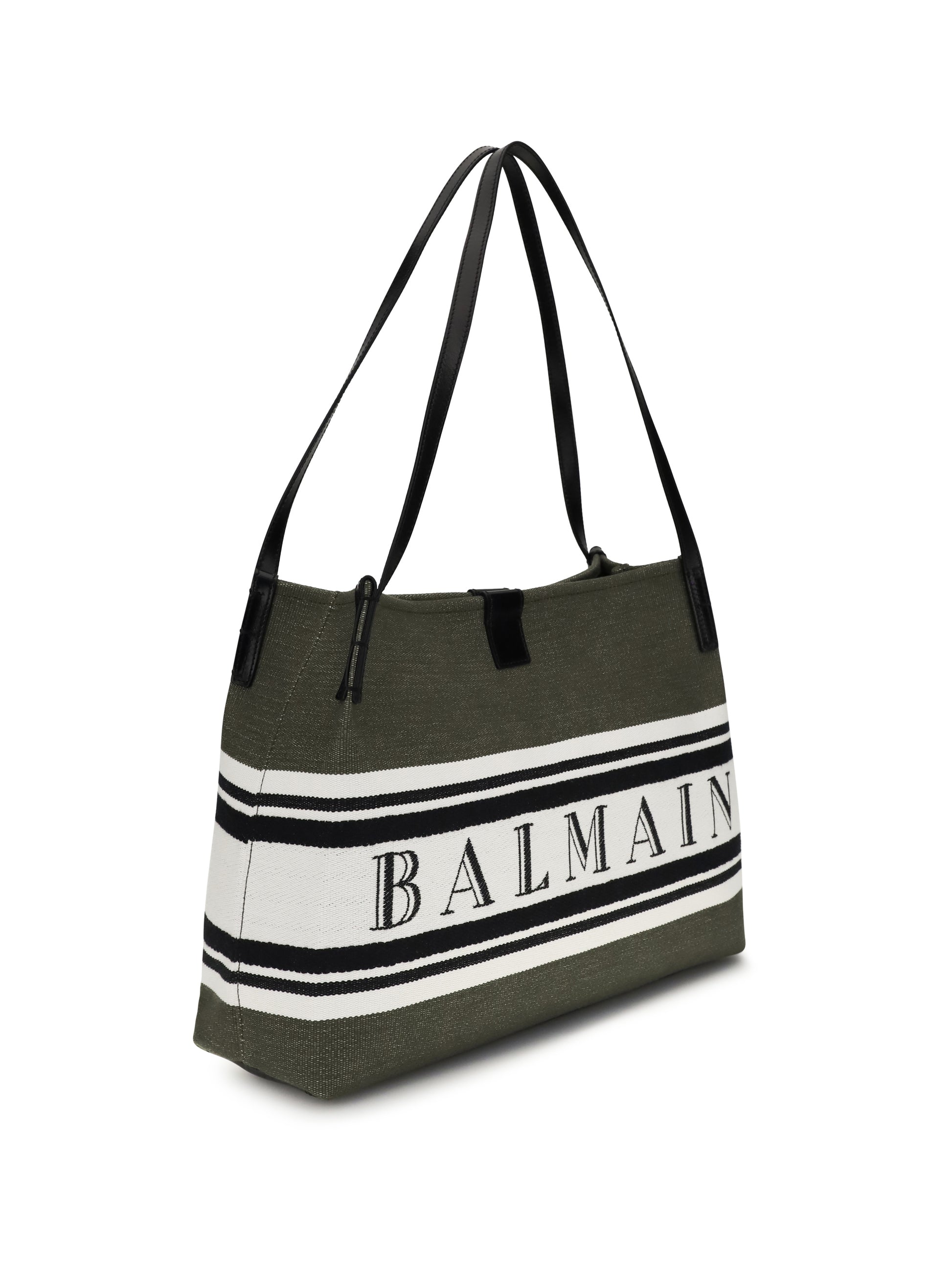 Balmain Women Medium Canvas And Leather Release Tote BALMAIN