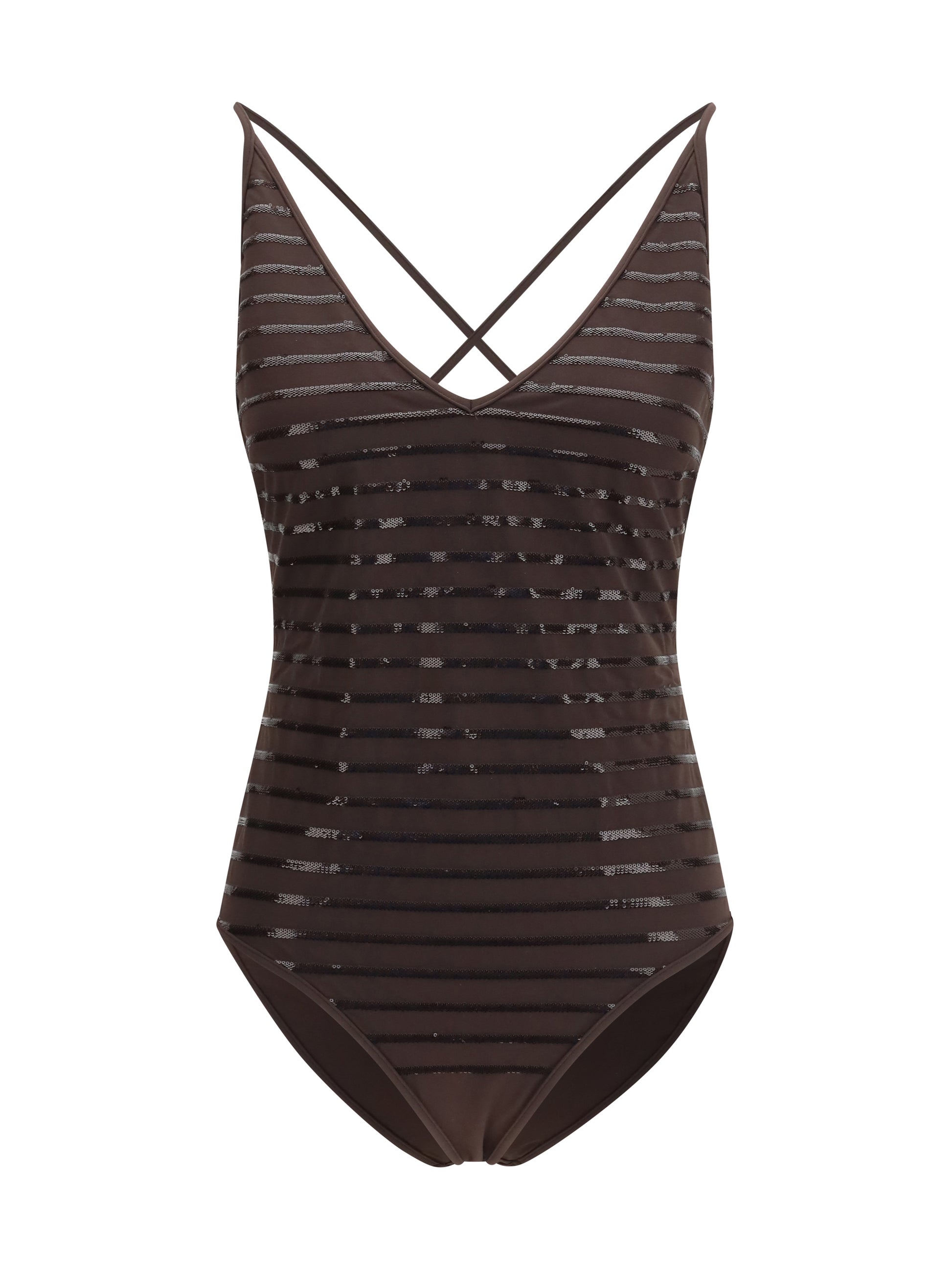 Brunello Cucinelli Women Shimmering Striped One-Piece Swimsuit BRUNELLO CUCINELLI