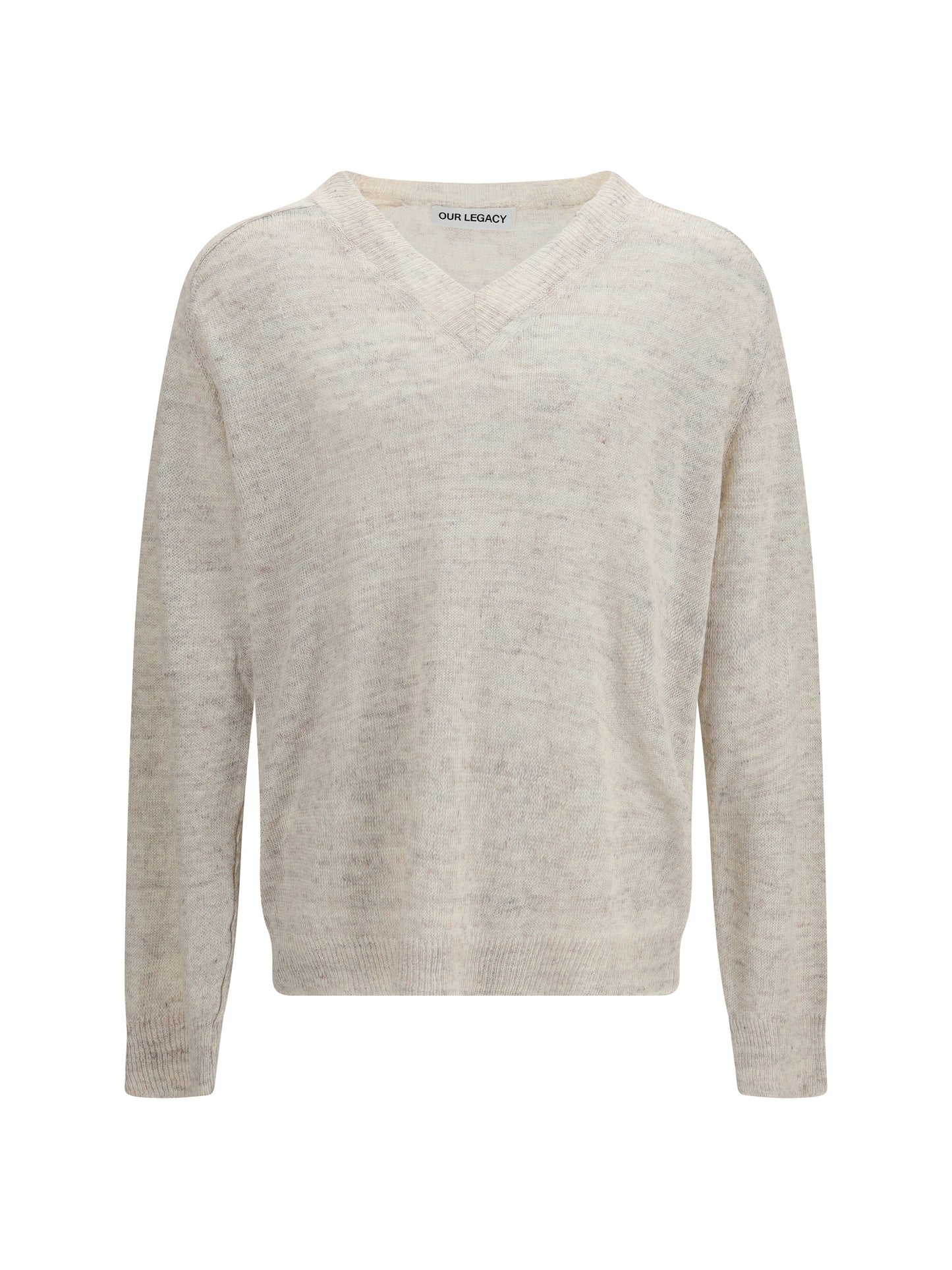 Our Legacy Men Rue V-Neck Soft Cyclone Linen Sweater OUR LEGACY