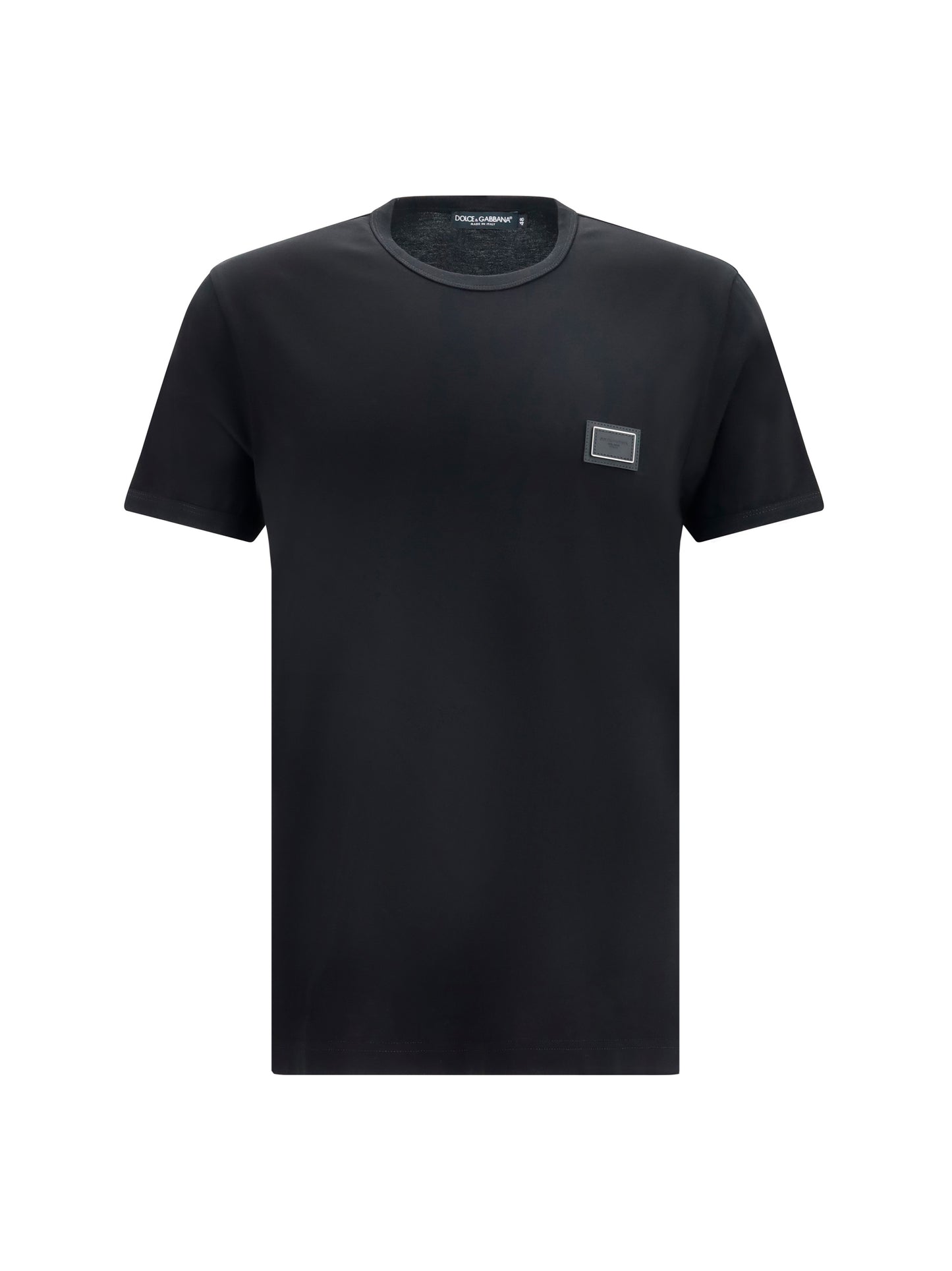 Dolce & Gabbana Men Cotton T-Shirt With Logo Plaque DOLCE & GABBANA