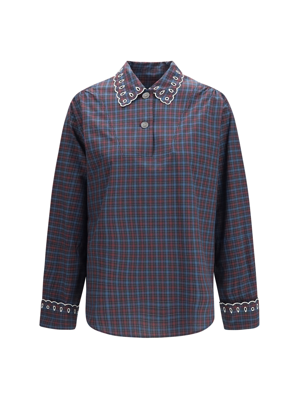 Marni Women Checked Cotton Shirt With Embroidered Details MARNI