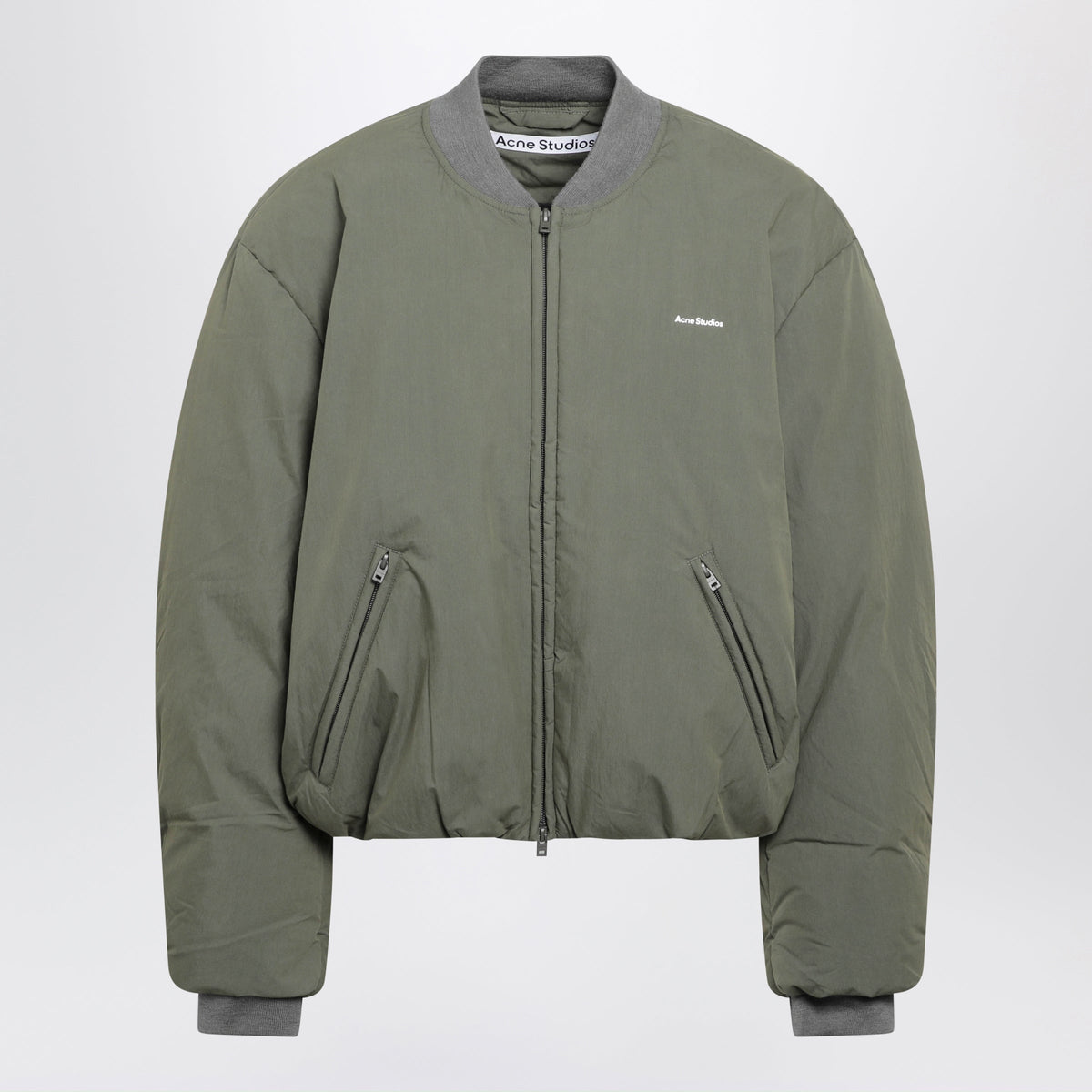 Acne Studios Cedar Green Technical Poplin Down-Filled Bomber Jacket Men ACNE STUDIOS