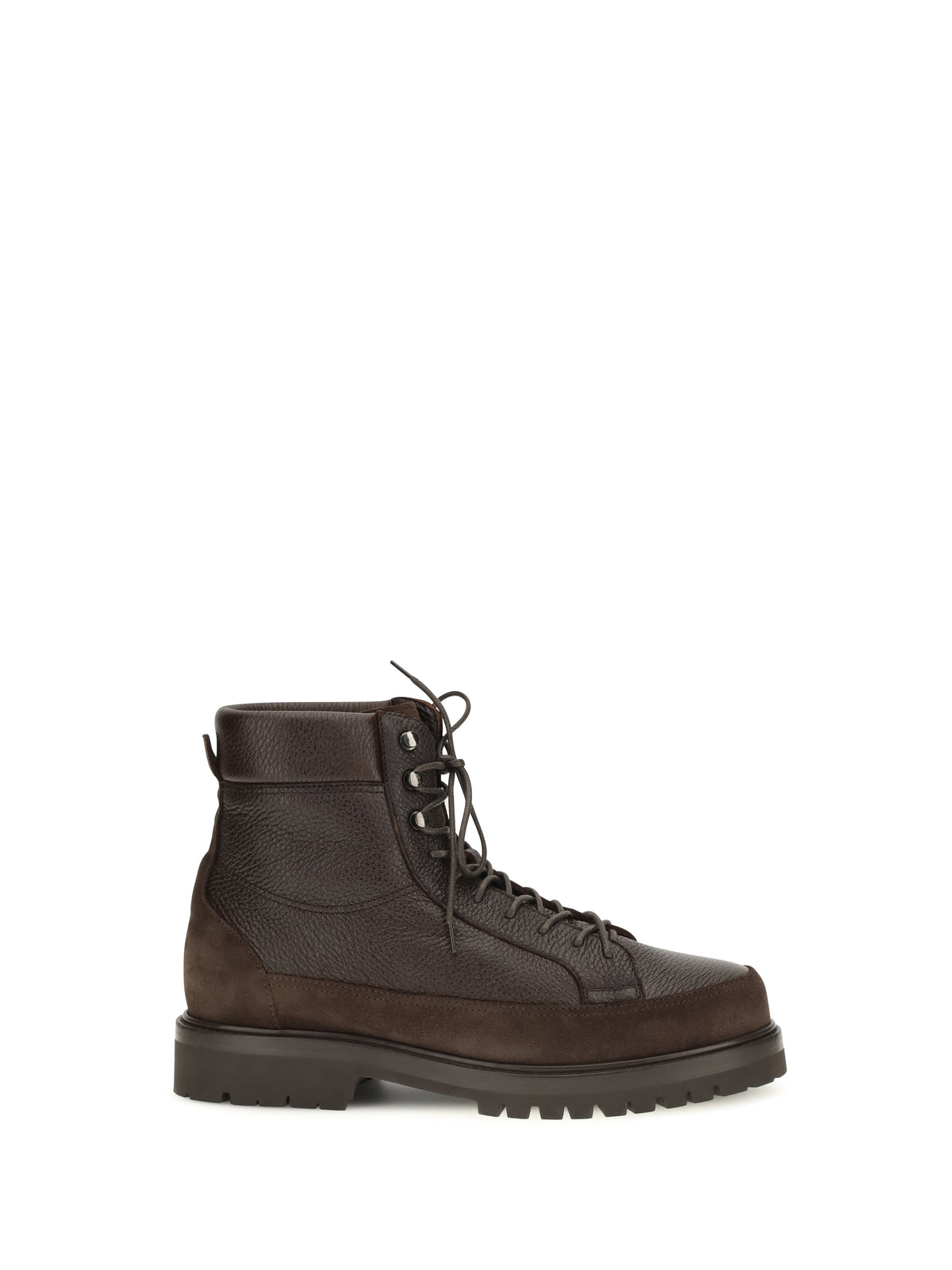 Brunello Cucinelli Men Explorer Délavé Deer Leather And Suede Booties BRUNELLO CUCINELLI