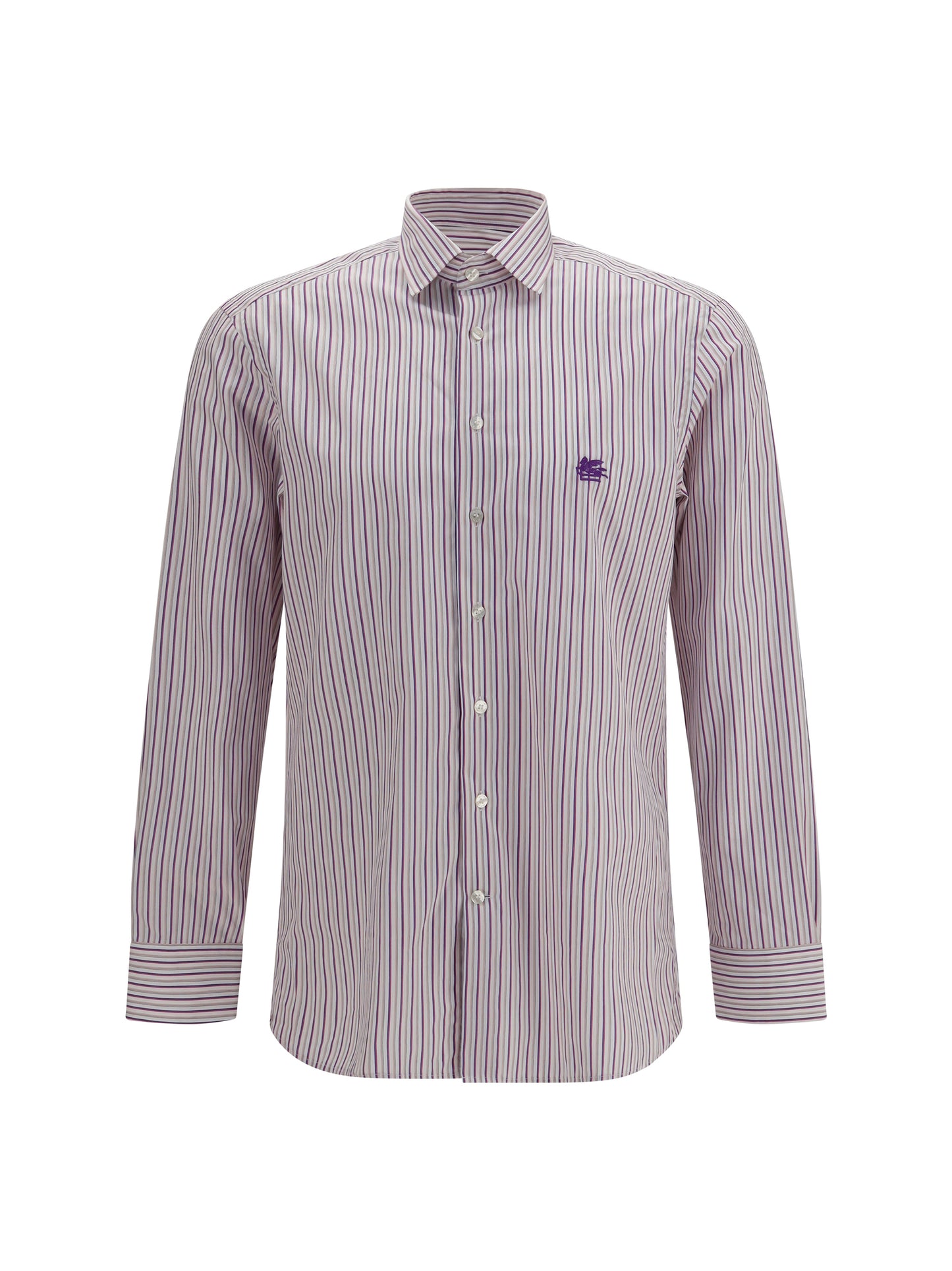 Etro Men Roma Striped Cotton Shirt With Pegaso Logo ETRO