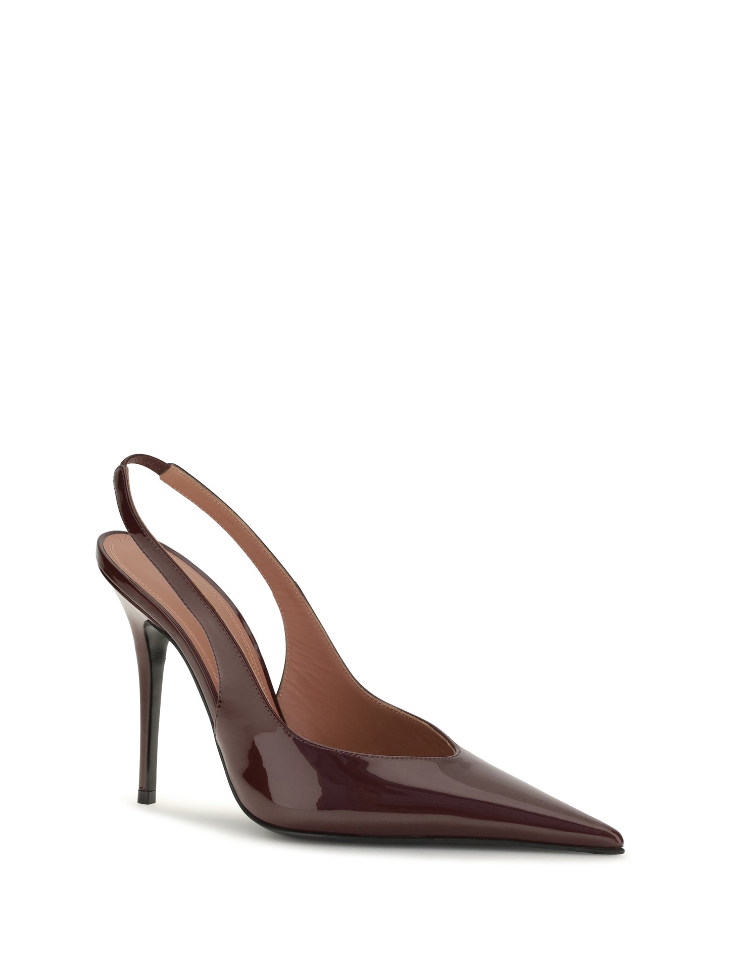 Amina Muaddi Women Anok Patent Leather Slingback Pumps AMINA MUADDI