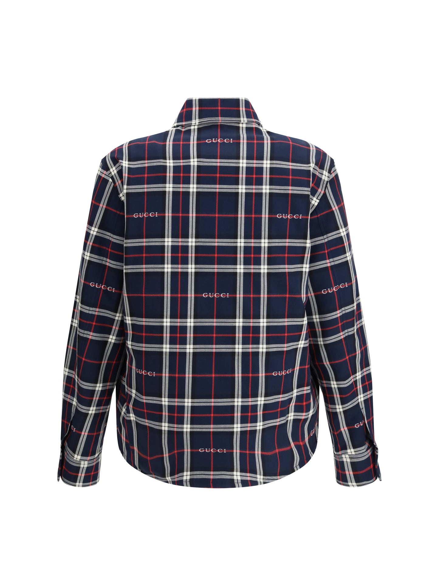 Gucci Men Padded Tartan Cotton Jacquard Shirt GUCCI