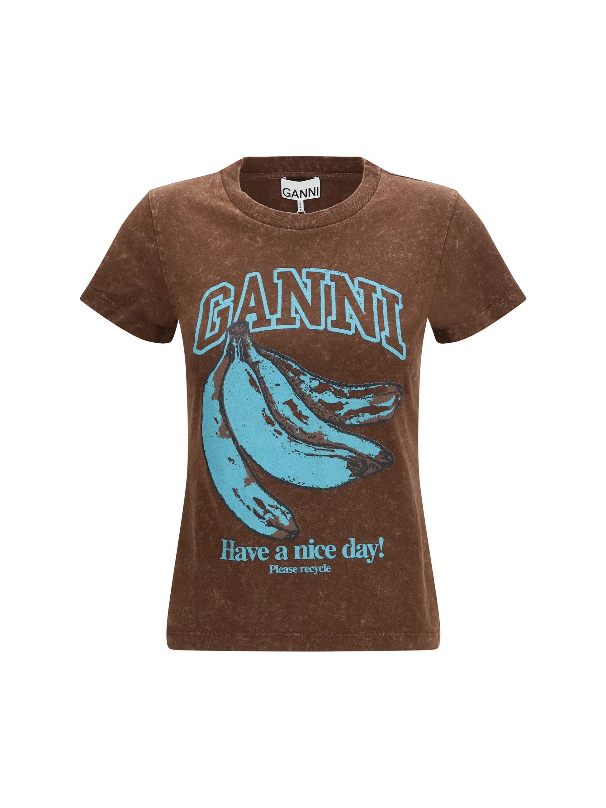 Ganni Women Banana Cotton T-Shirt GANNI