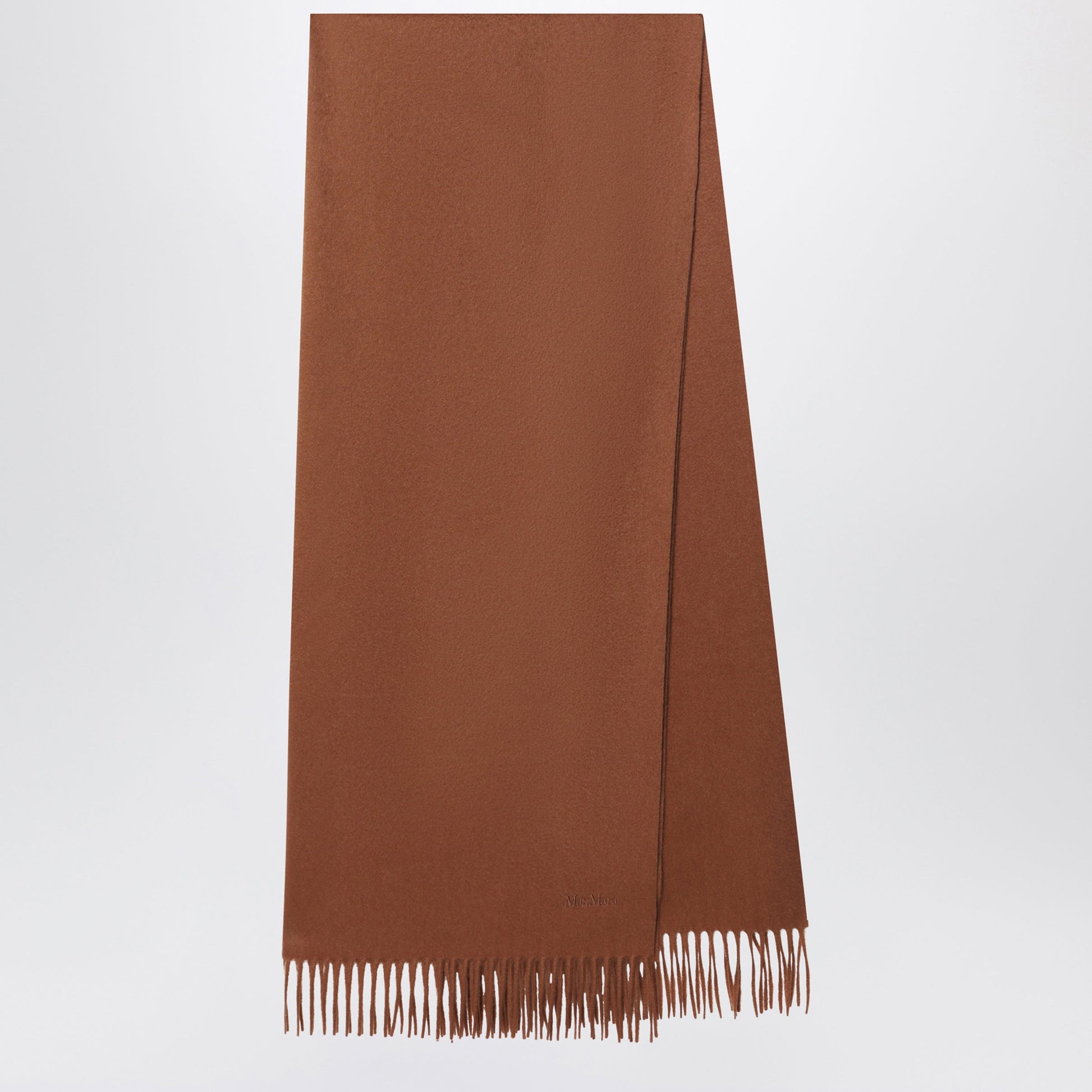 Max Mara Leather-Brown Cashmere Scarf Women MAX MARA