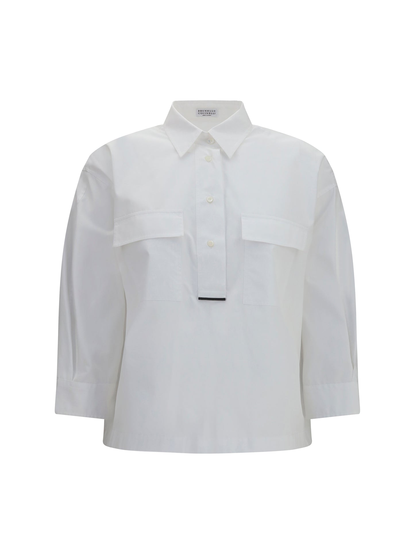 Brunello Cucinelli Women Cotton Shirt With Monili Details BRUNELLO CUCINELLI