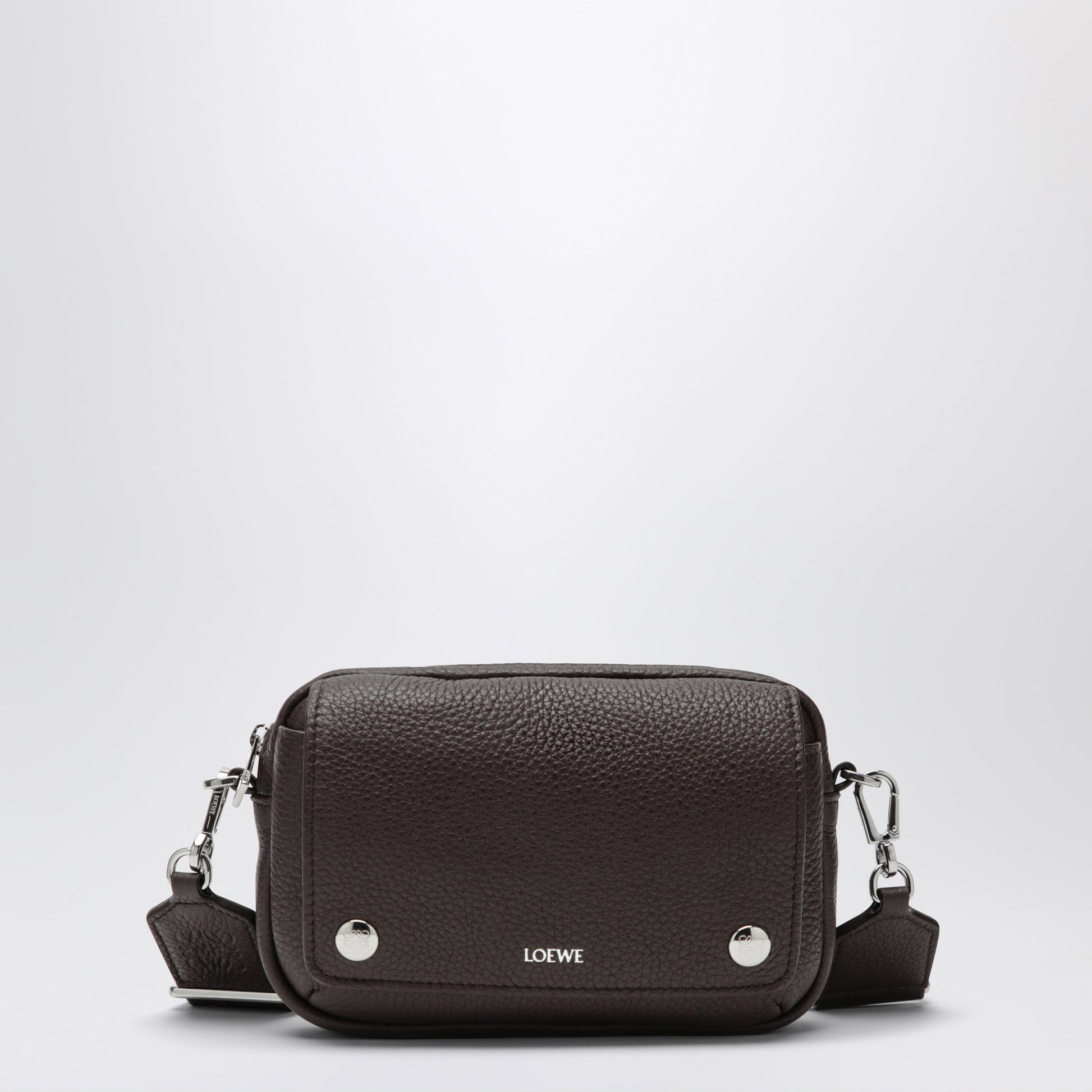 Loewe Small Pebble Crossbody Bag In Chocolate Grained Leather Men LOEWE