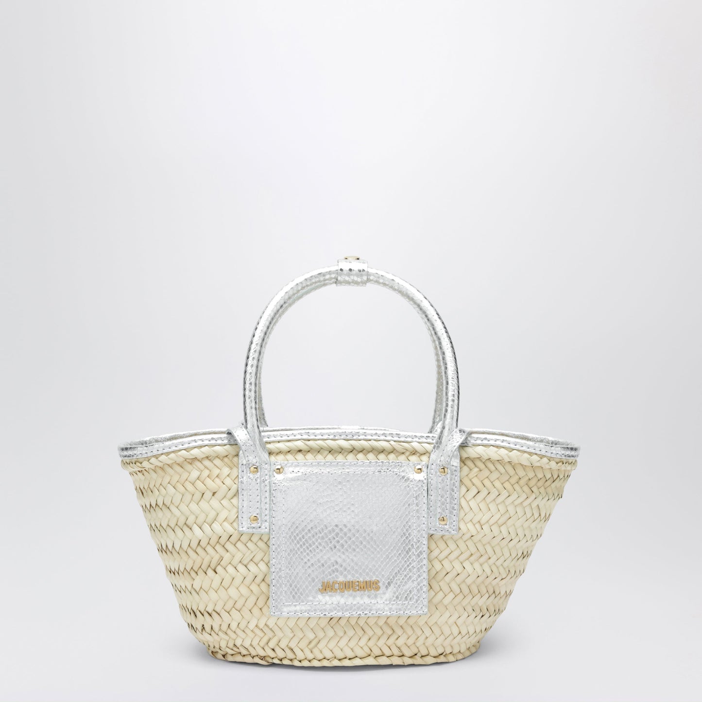 Jacquemus Small Soli Basket Bag In Natural/Silver Raffia Women JACQUEMUS