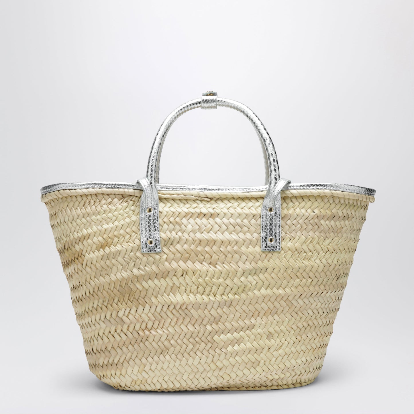 Jacquemus Soli Basket Bag In Natural/Silver Raffia Women JACQUEMUS
