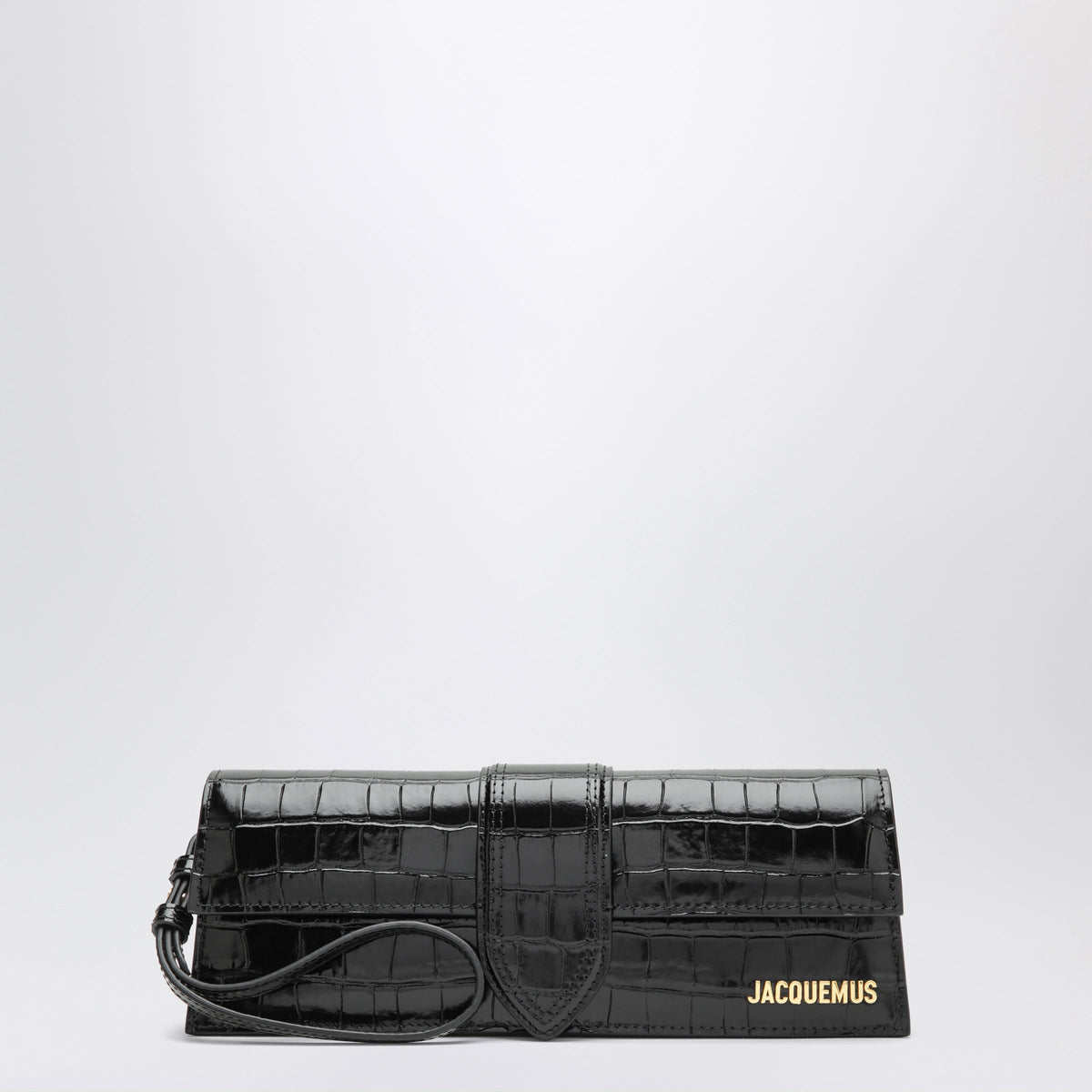 Jacquemus Black Le Bambino Pouch In Crocodile-Effect Leather Women JACQUEMUS
