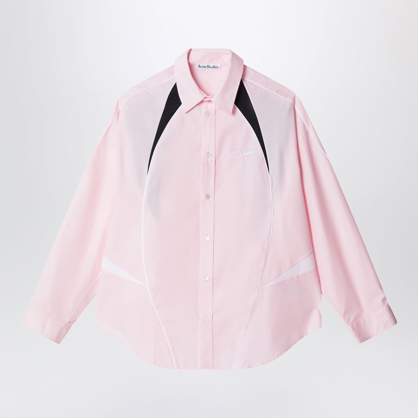 Acne Studios Embroidered Logo Button-Up Shirt Baby Pink Men ACNE STUDIOS