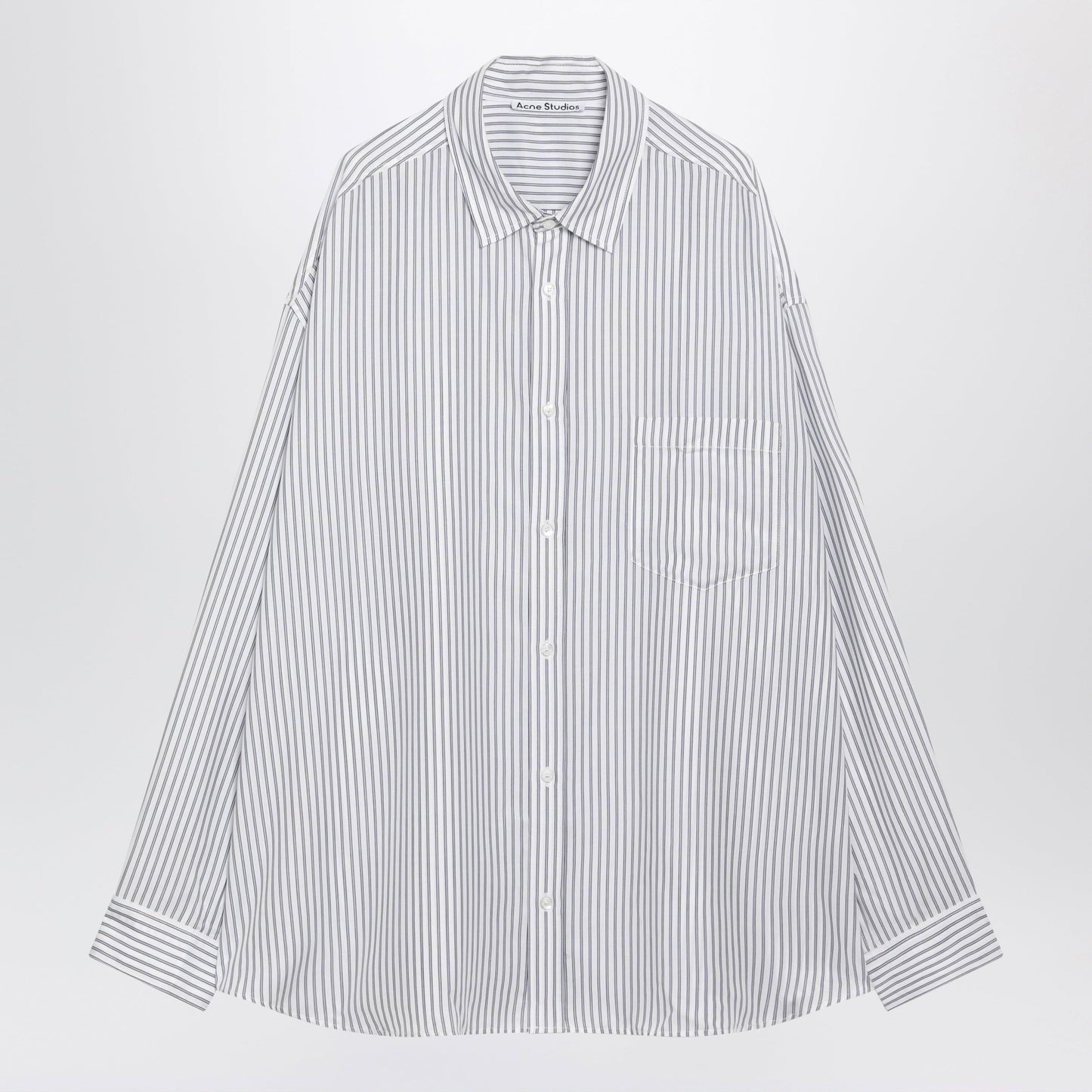 Acne Studios White Striped Lyocell Shirt Men ACNE STUDIOS