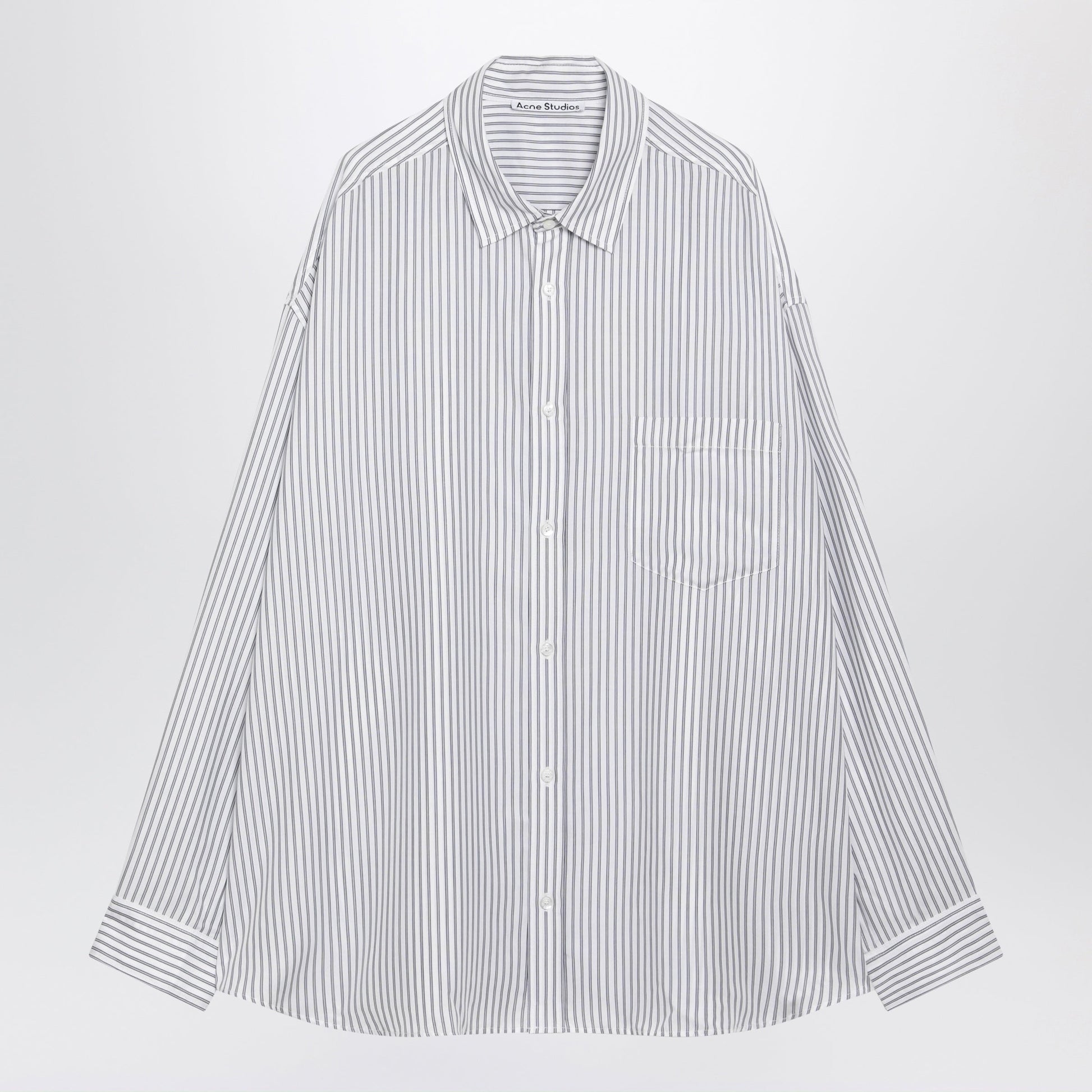 Acne Studios White Striped Lyocell Shirt Men ACNE STUDIOS