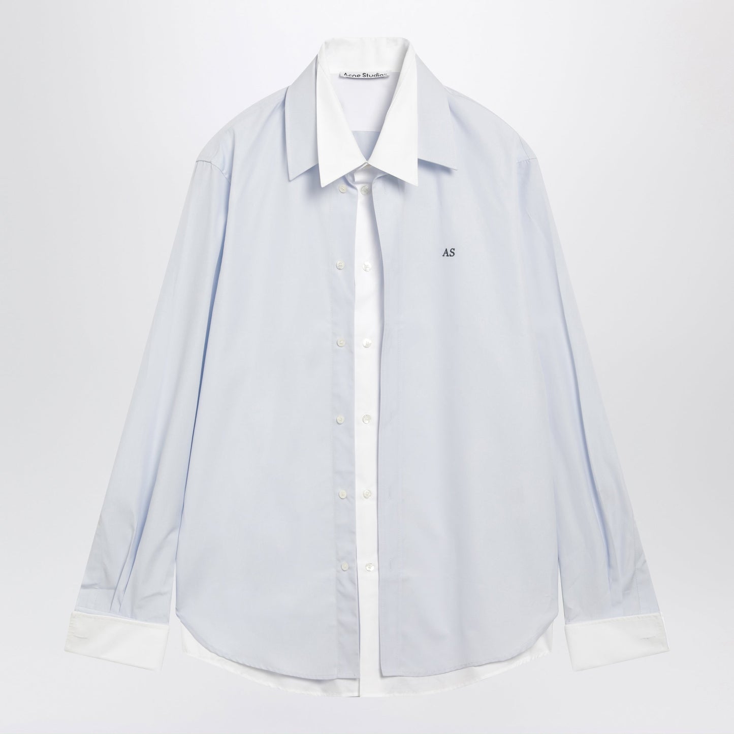 Acne Studios Layered Poplin Button-Up Shirt Blue/White Men ACNE STUDIOS