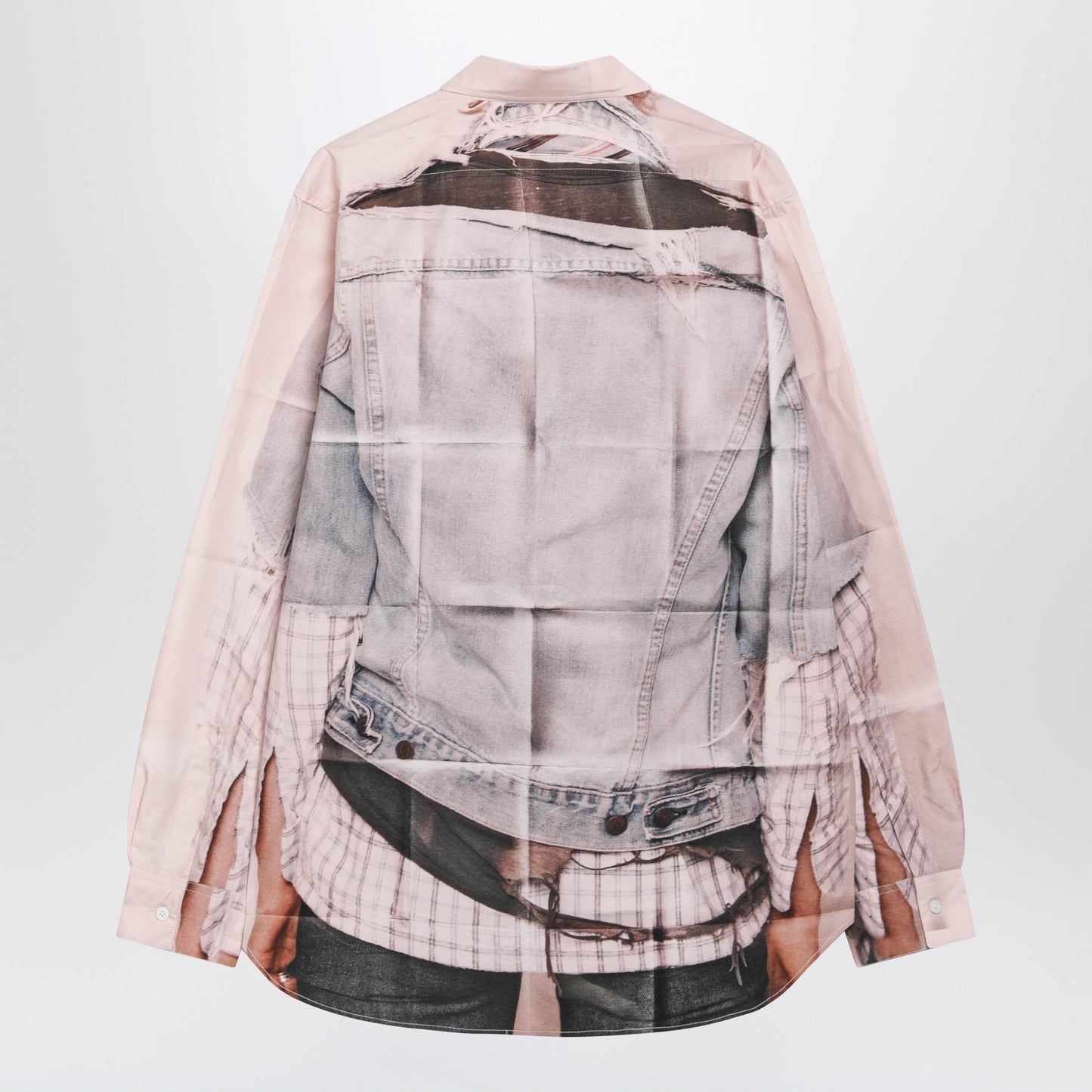 Acne Studios Pink Cotton Shirt With Trompe-Lâ€Å“Il Print Men ACNE STUDIOS