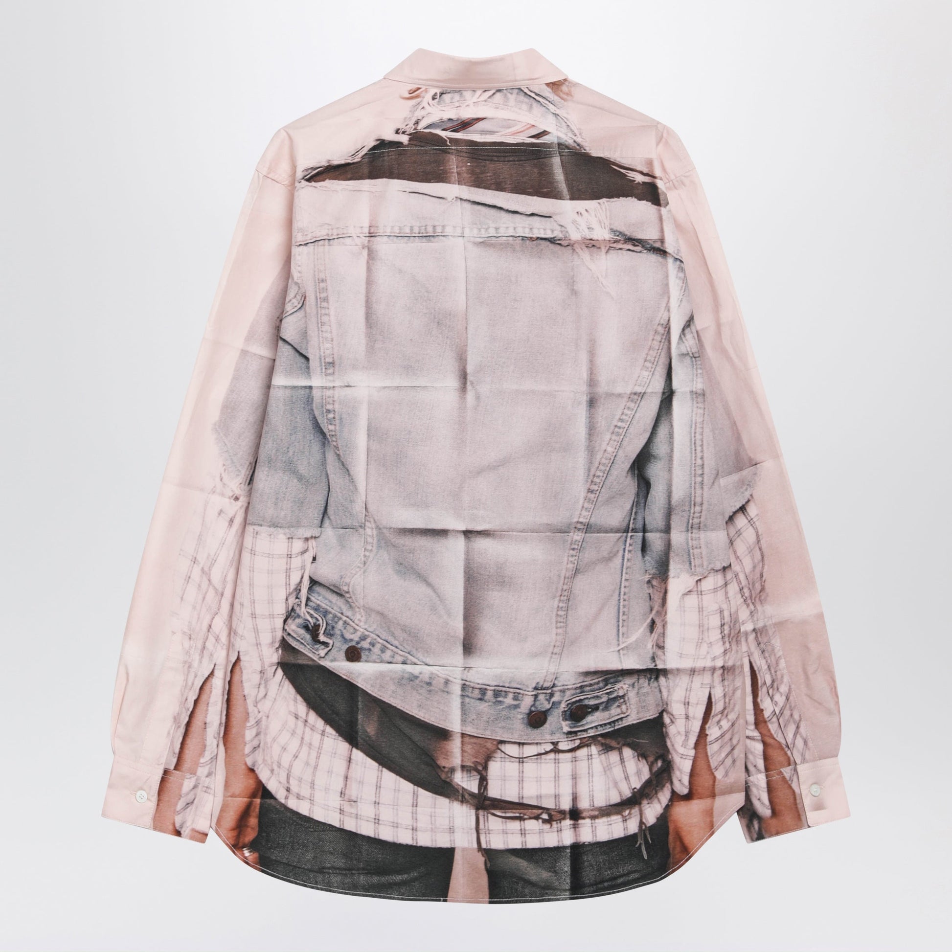 Acne Studios Pink Cotton Shirt With Trompe-Lâ€Å“Il Print Men ACNE STUDIOS