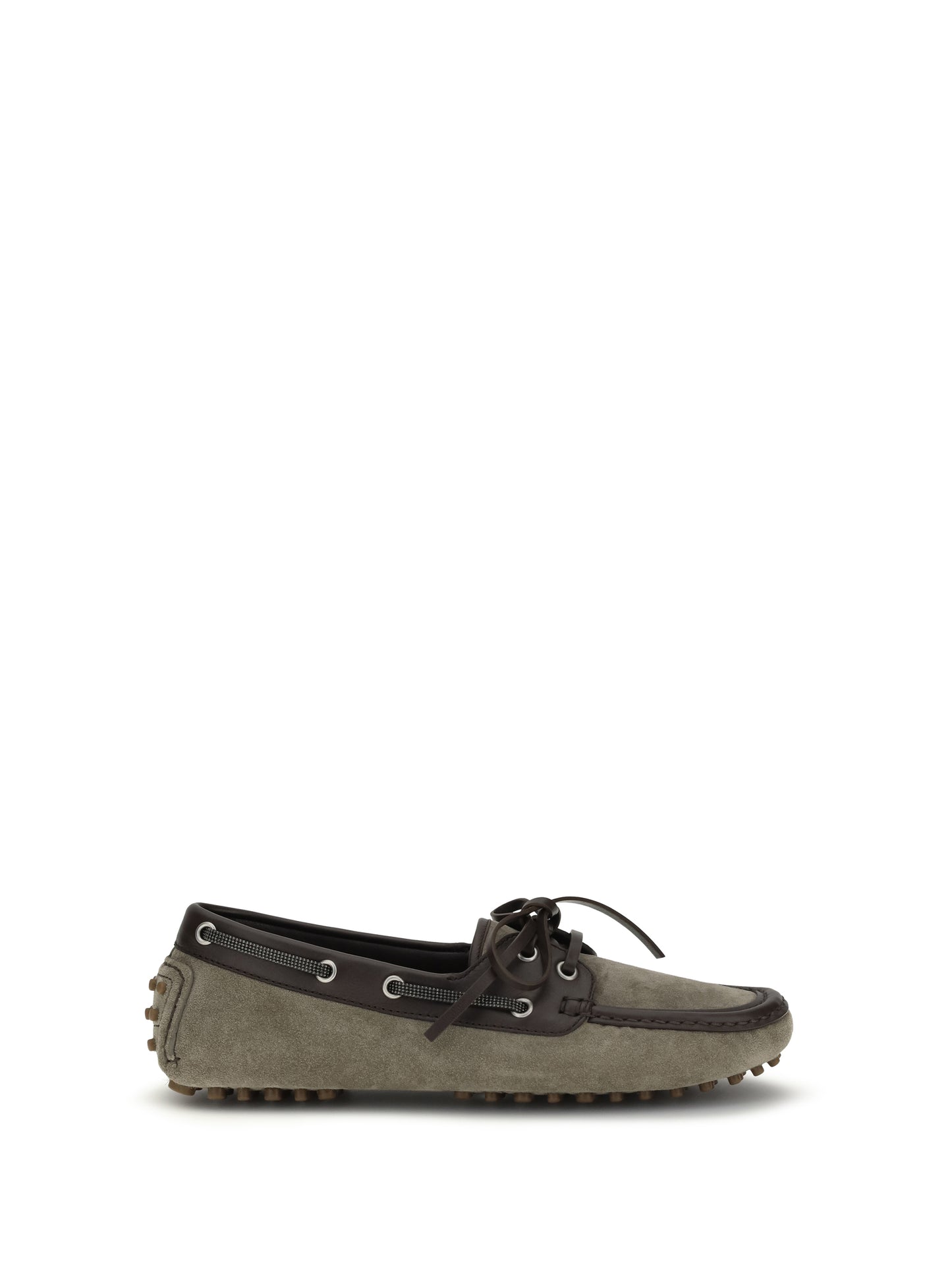 Brunello Cucinelli Women Lace-Up Suede Loafers BRUNELLO CUCINELLI