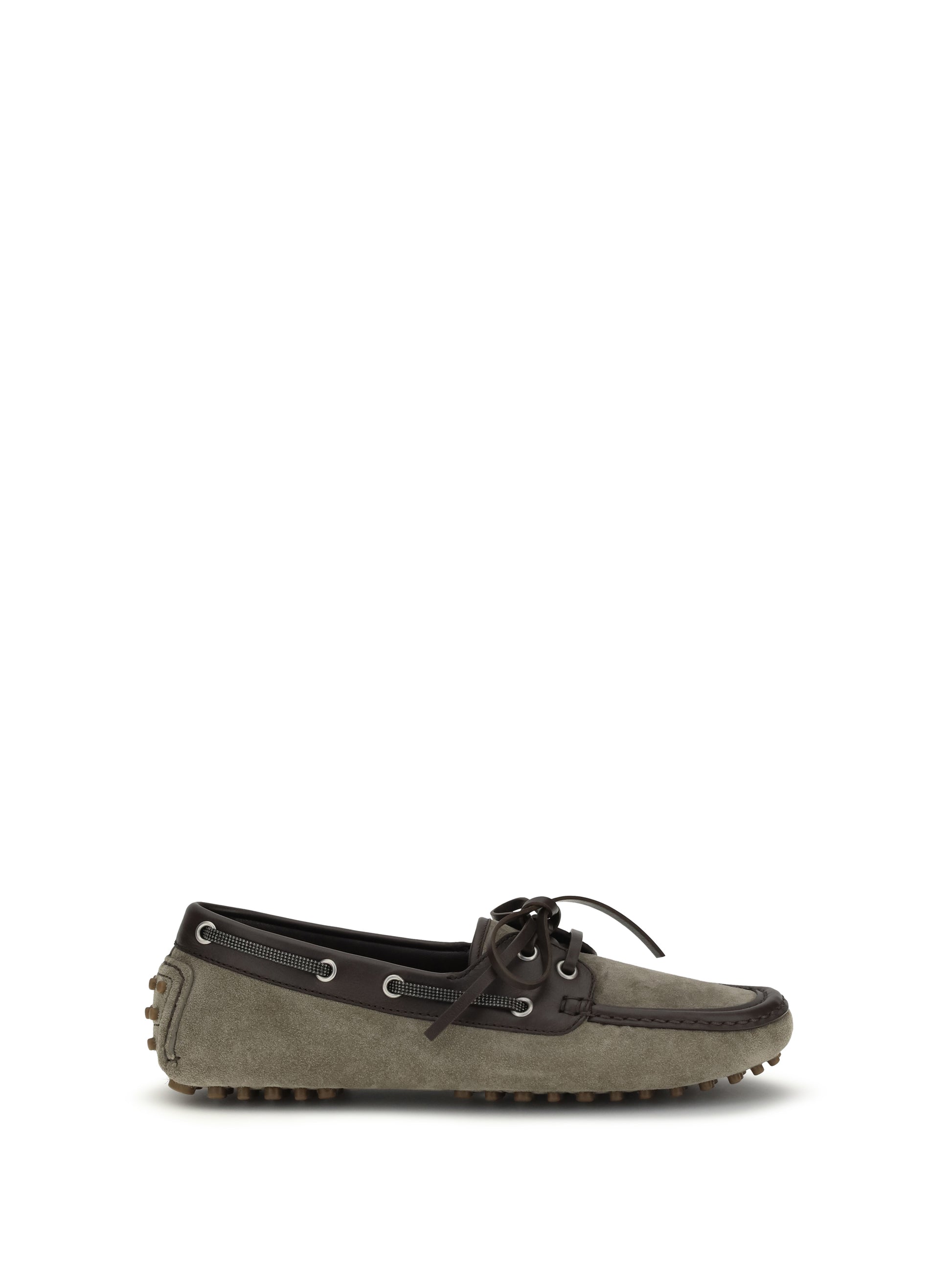 Brunello Cucinelli Women Lace-Up Suede Loafers BRUNELLO CUCINELLI