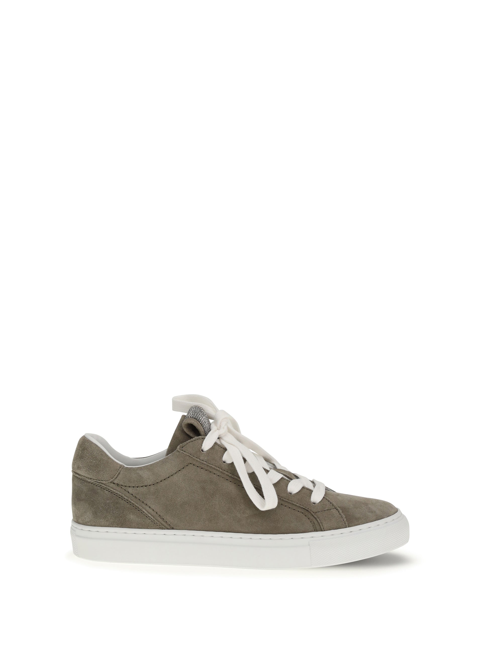 Brunello Cucinelli Women Suede Sneakers With Precious Loop BRUNELLO CUCINELLI
