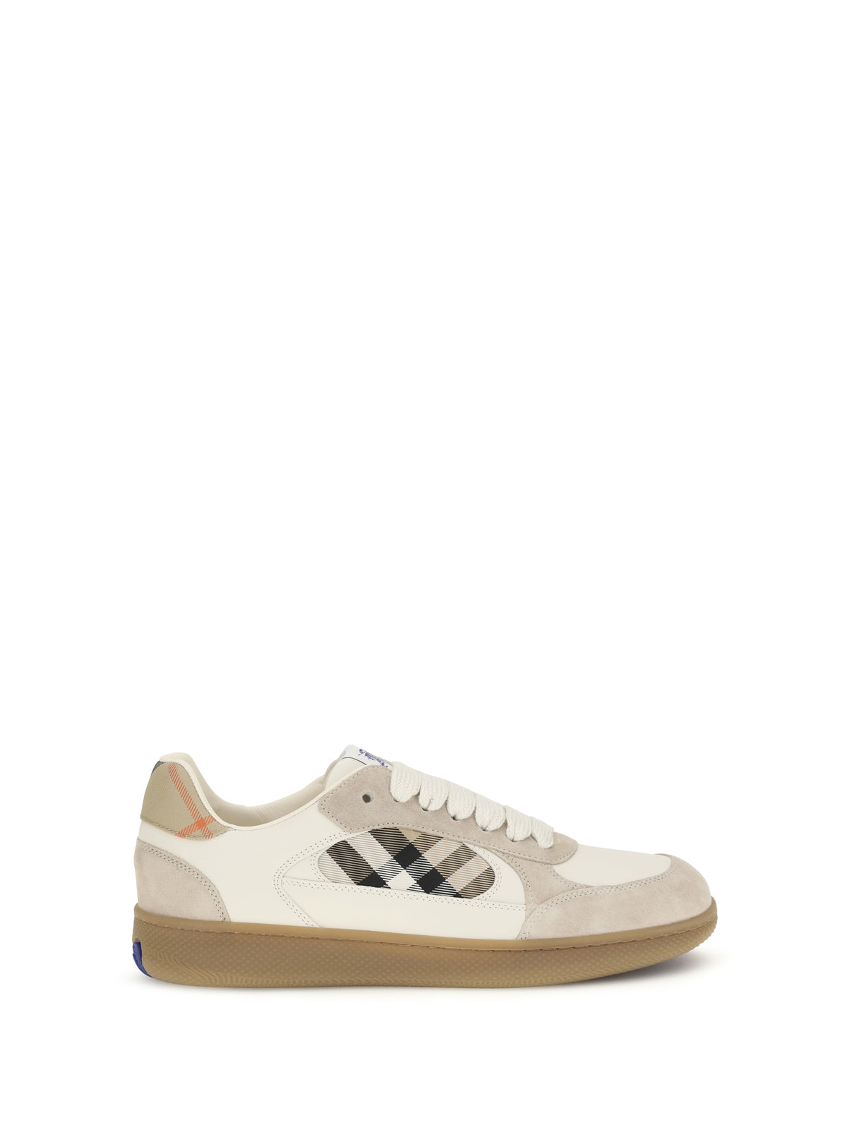 Burberry Men Terrace Leather And Check Sneakers BURBERRY