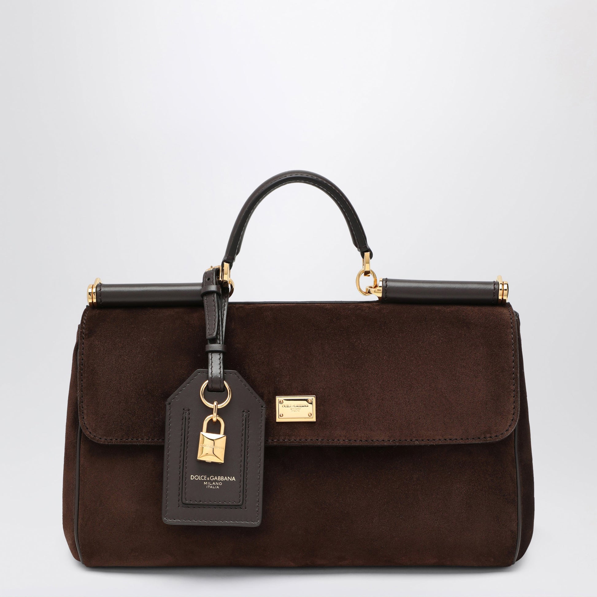 Dolce&Gabbana Brown Suede Leather Bag My Sicily Women DOLCE & GABBANA