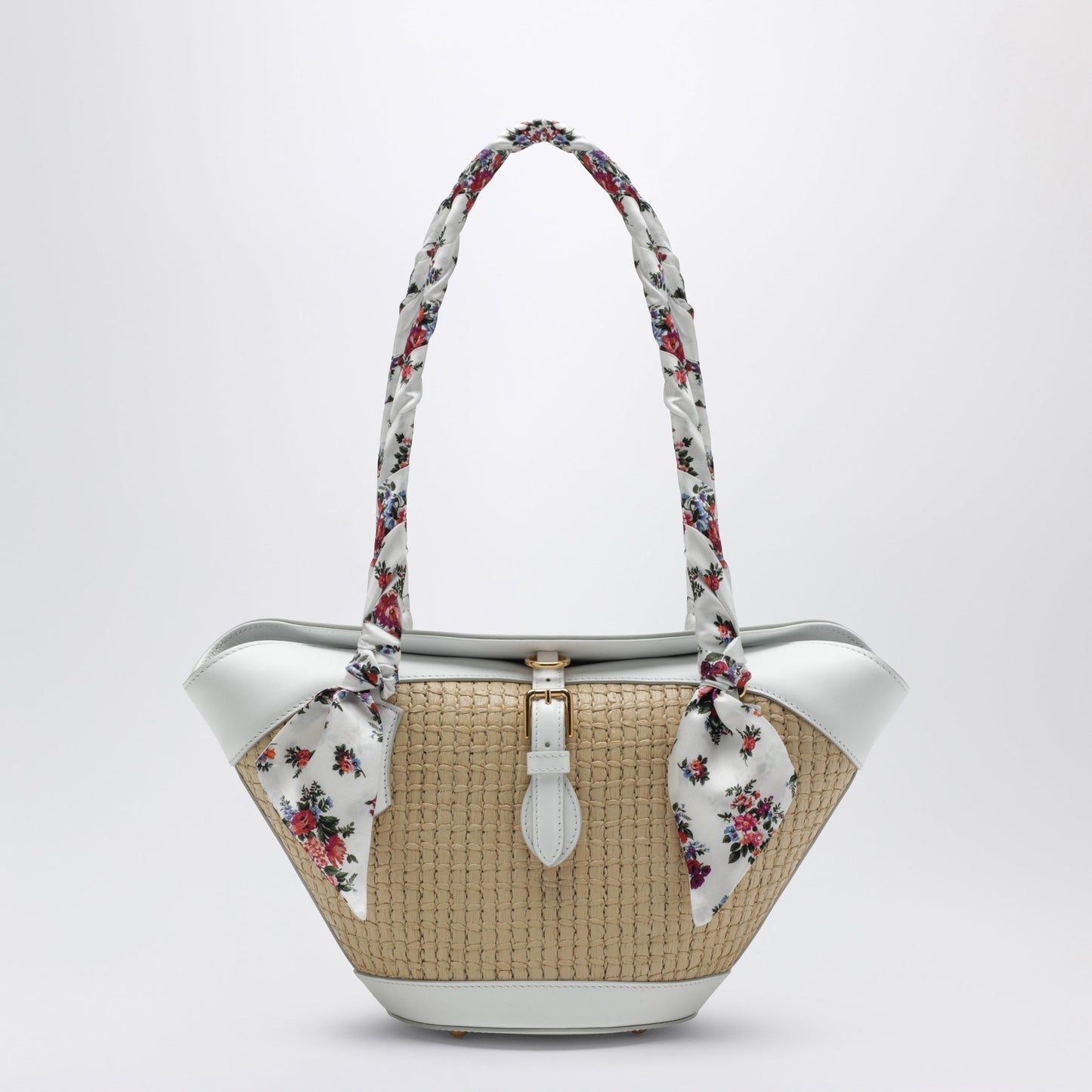 Dolce&Gabbana Capri Raffia Coffa Bag In Cream And White Women DOLCE & GABBANA