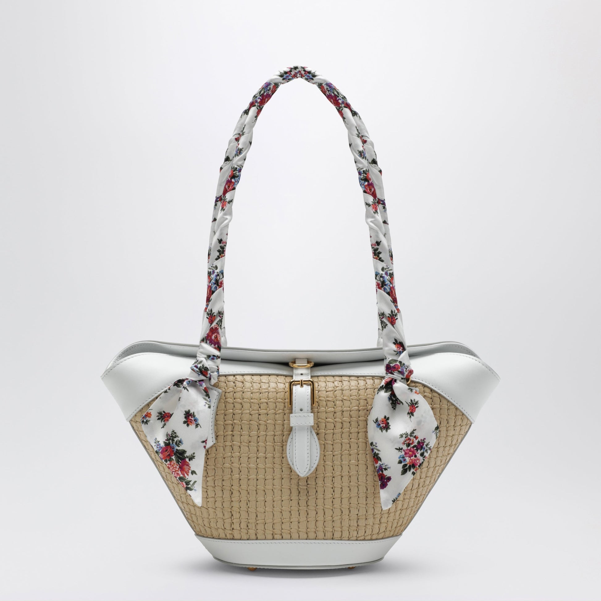 Dolce&Gabbana Capri Raffia Coffa Bag In Cream And White Women DOLCE & GABBANA