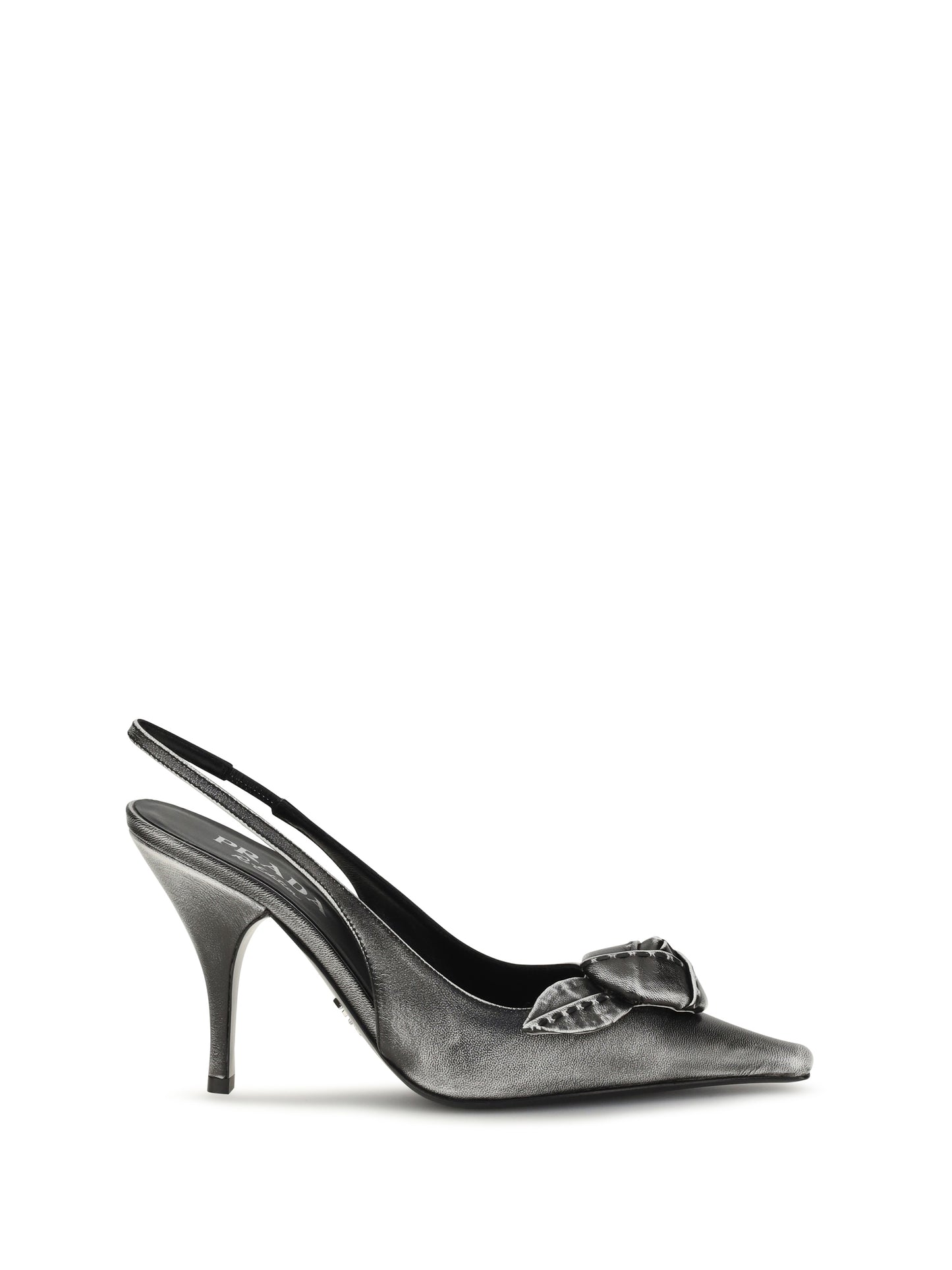 Prada Women Floral-Detail Leather Slingback Pumps PRADA