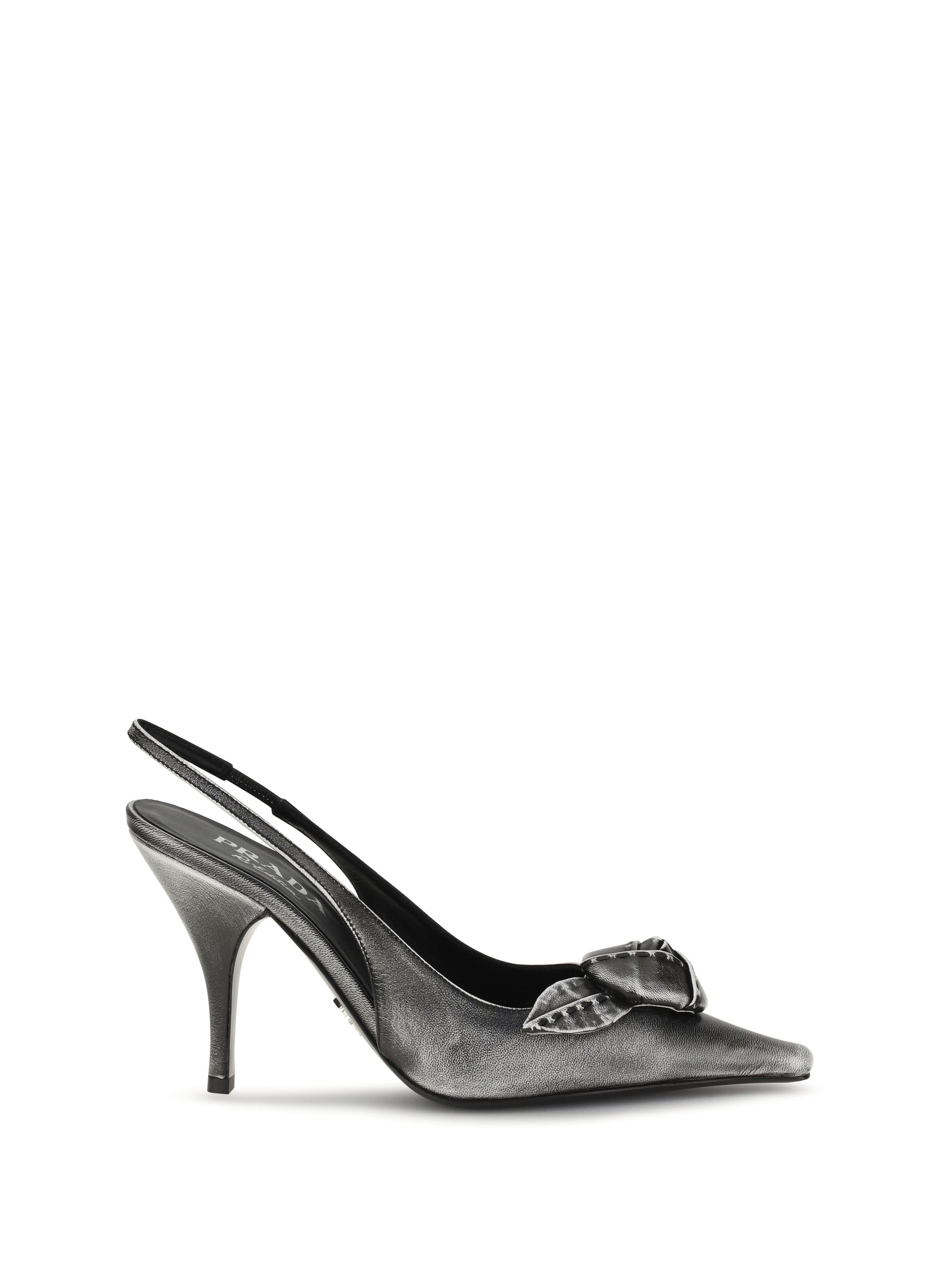 Prada Women Floral-Detail Leather Slingback Pumps PRADA