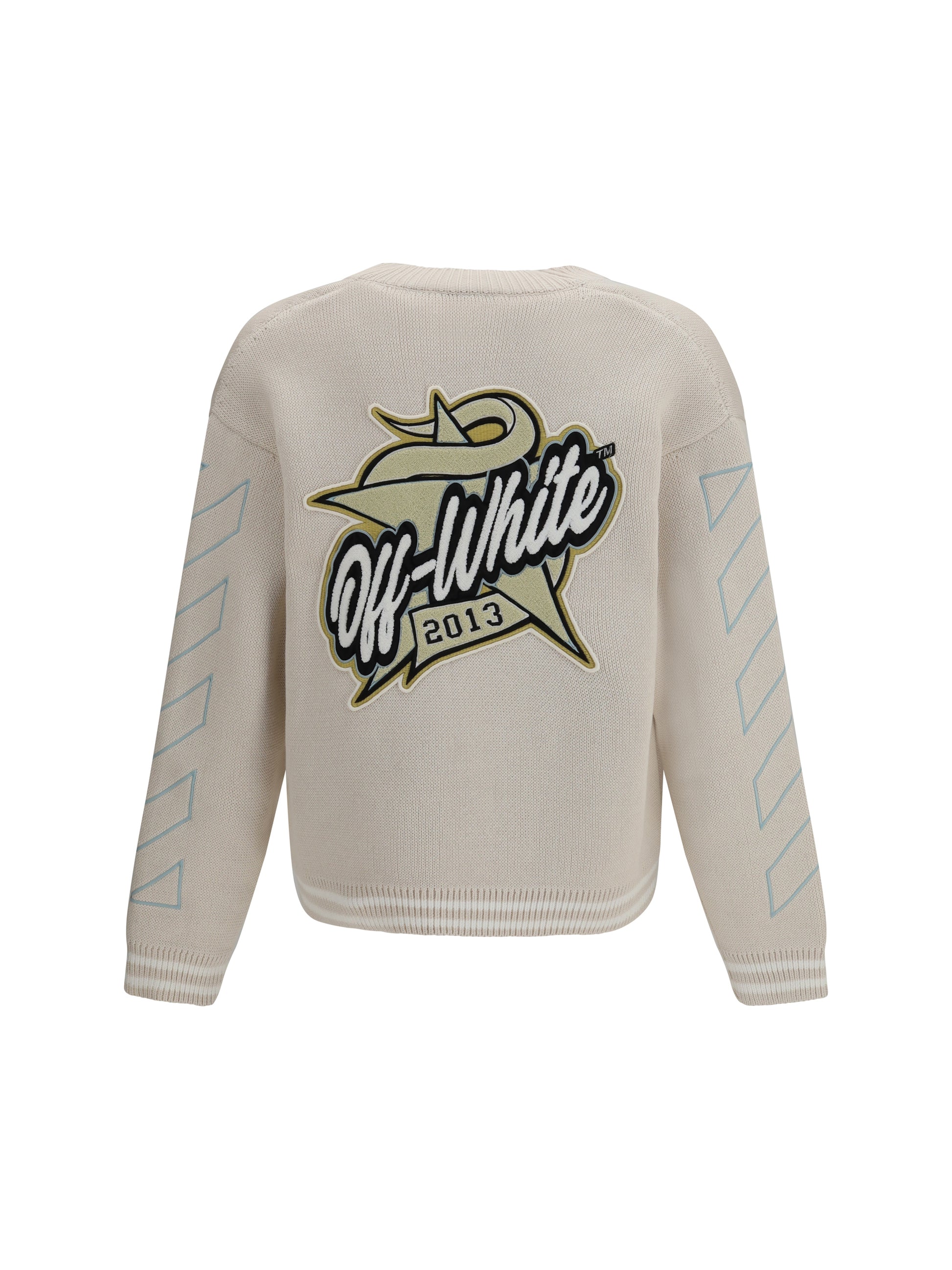 Off-White Men Star Logo Diagonal Varsity Cardigan OFF-WHITE