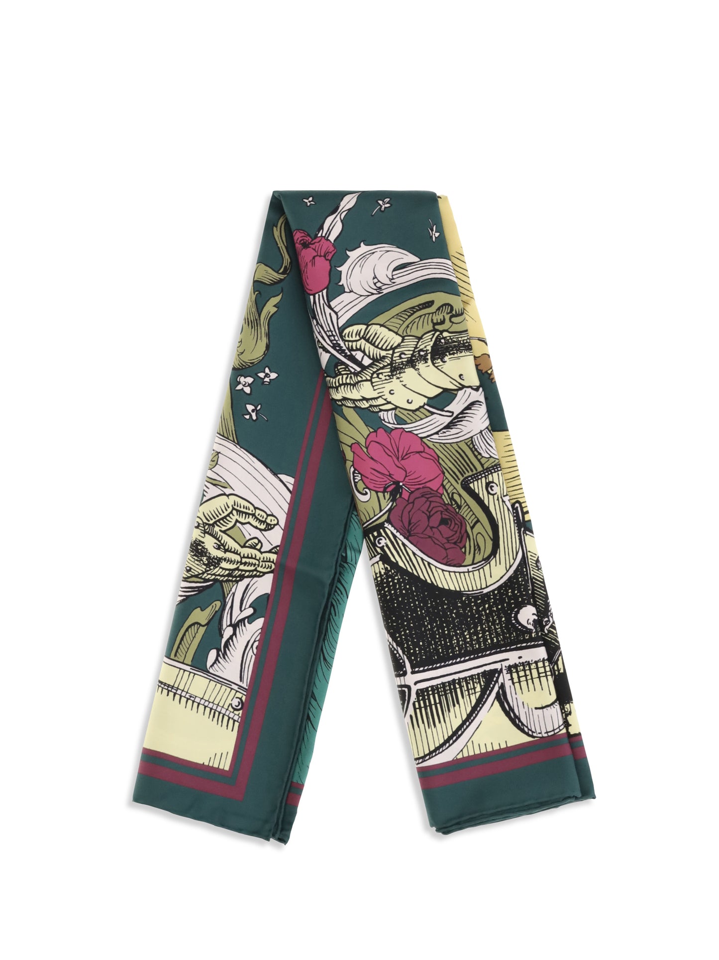 Burberry Men Silk Scarf With Etched Knight BURBERRY