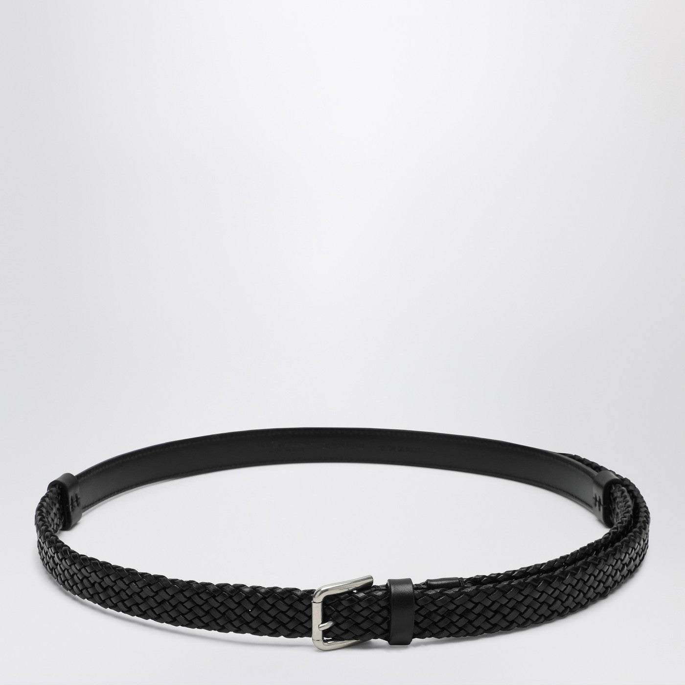 Dolce&Gabbana Black Woven Leather Belt Men DOLCE & GABBANA
