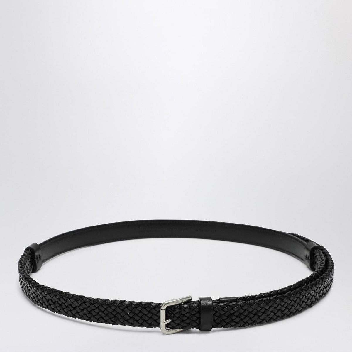 Dolce&Gabbana Black Woven Leather Belt Men DOLCE & GABBANA