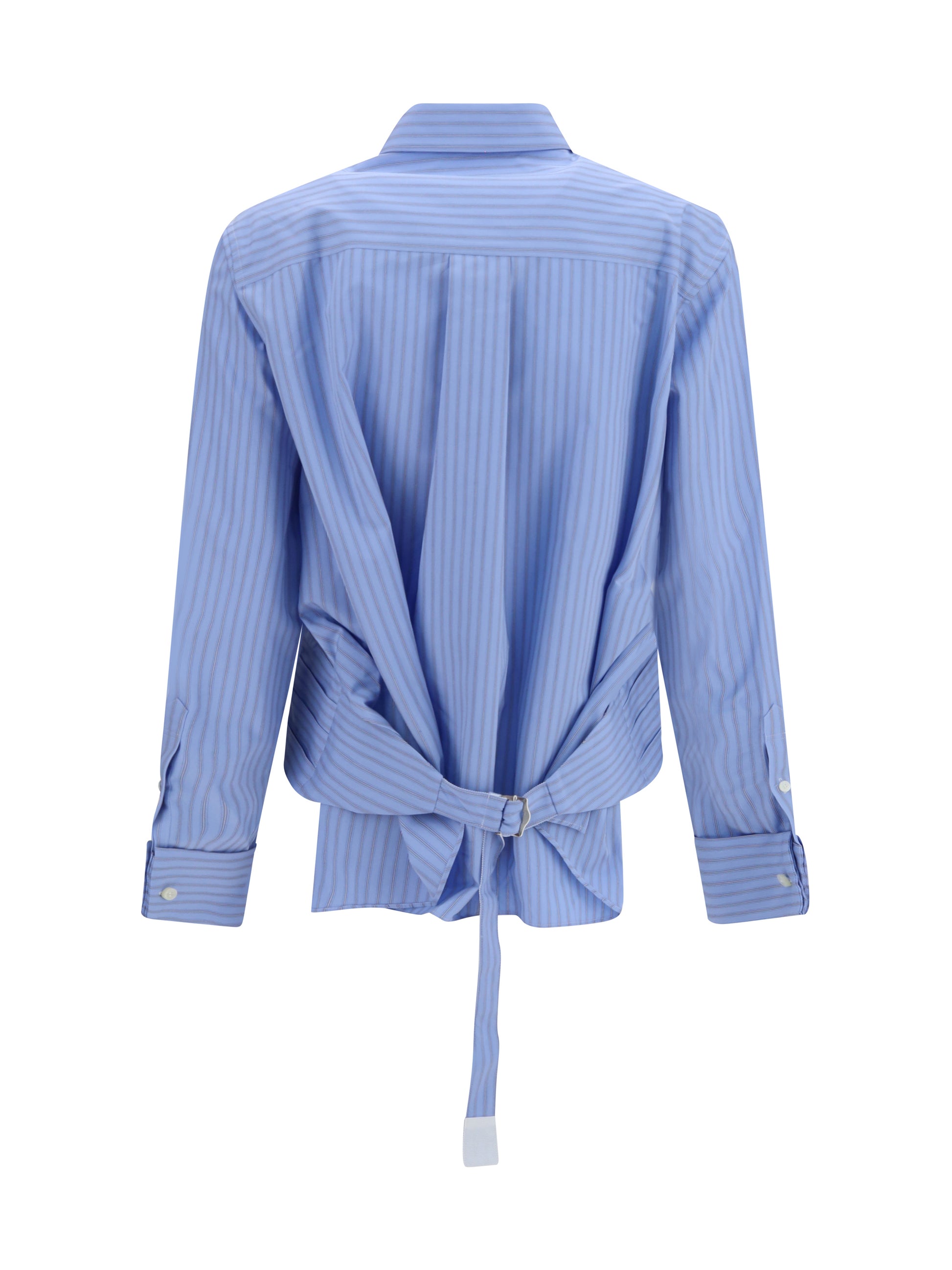 Sacai Women Cotton Poplin Shirt With Belt SACAI