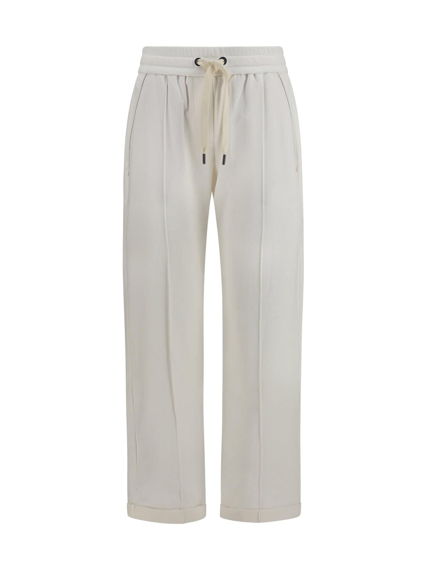 Brunello Cucinelli Women Track Stretch-Fleece Pants With Monili Detailing BRUNELLO CUCINELLI