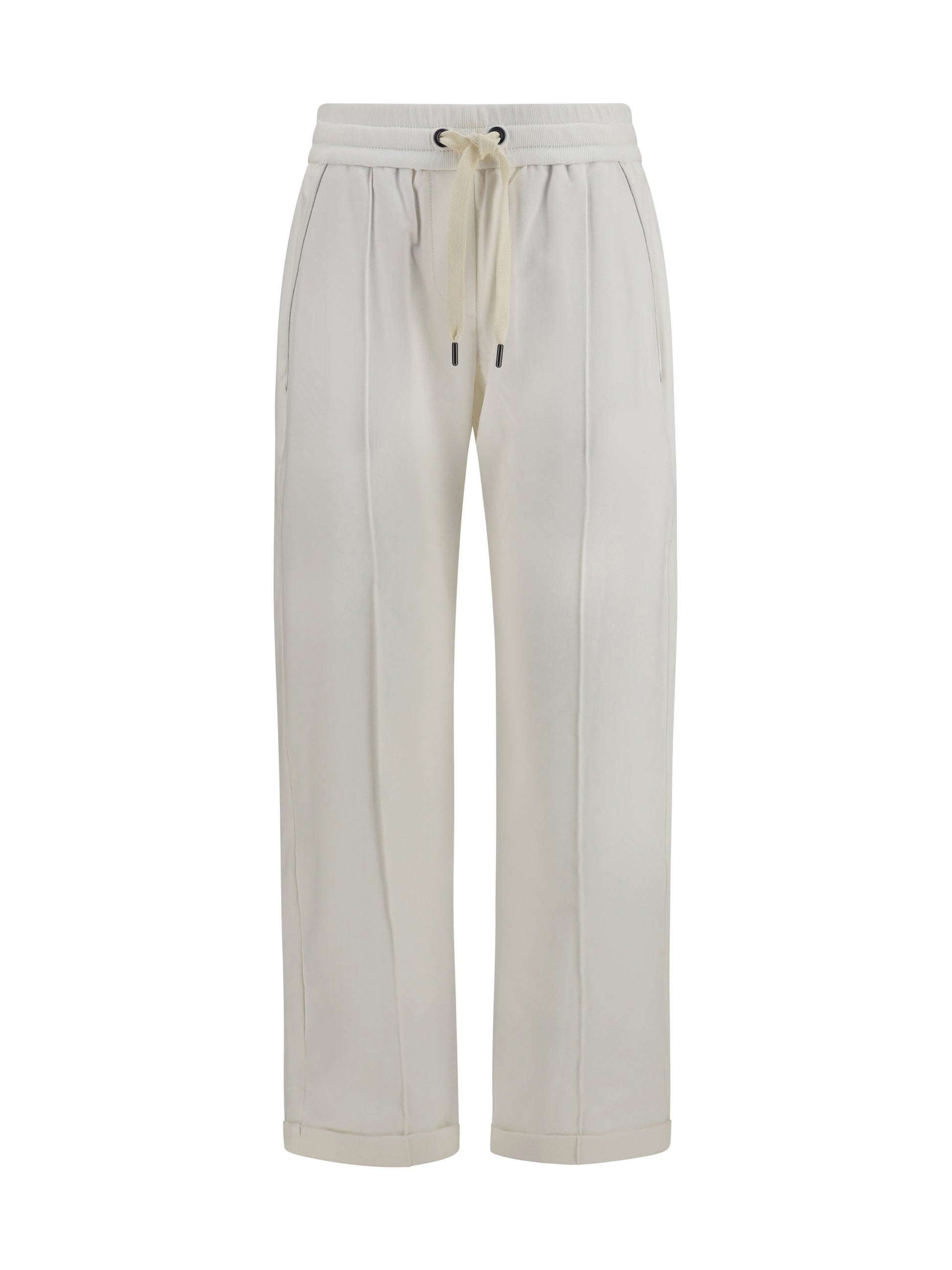 Brunello Cucinelli Women Track Stretch-Fleece Pants With Monili Detailing BRUNELLO CUCINELLI