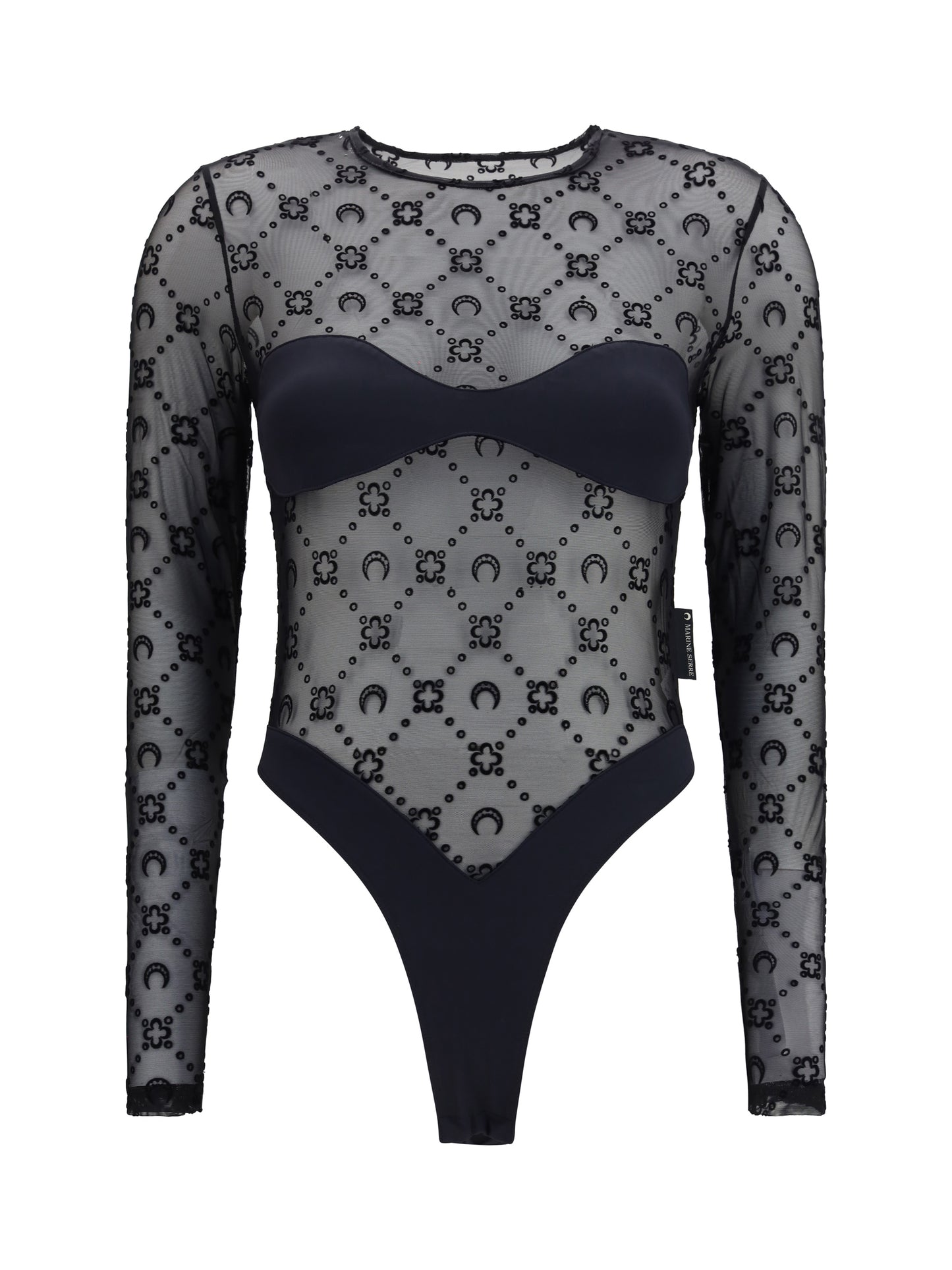 Marine Serre Women Mesh Body With Moon Motif MARINE SERRE
