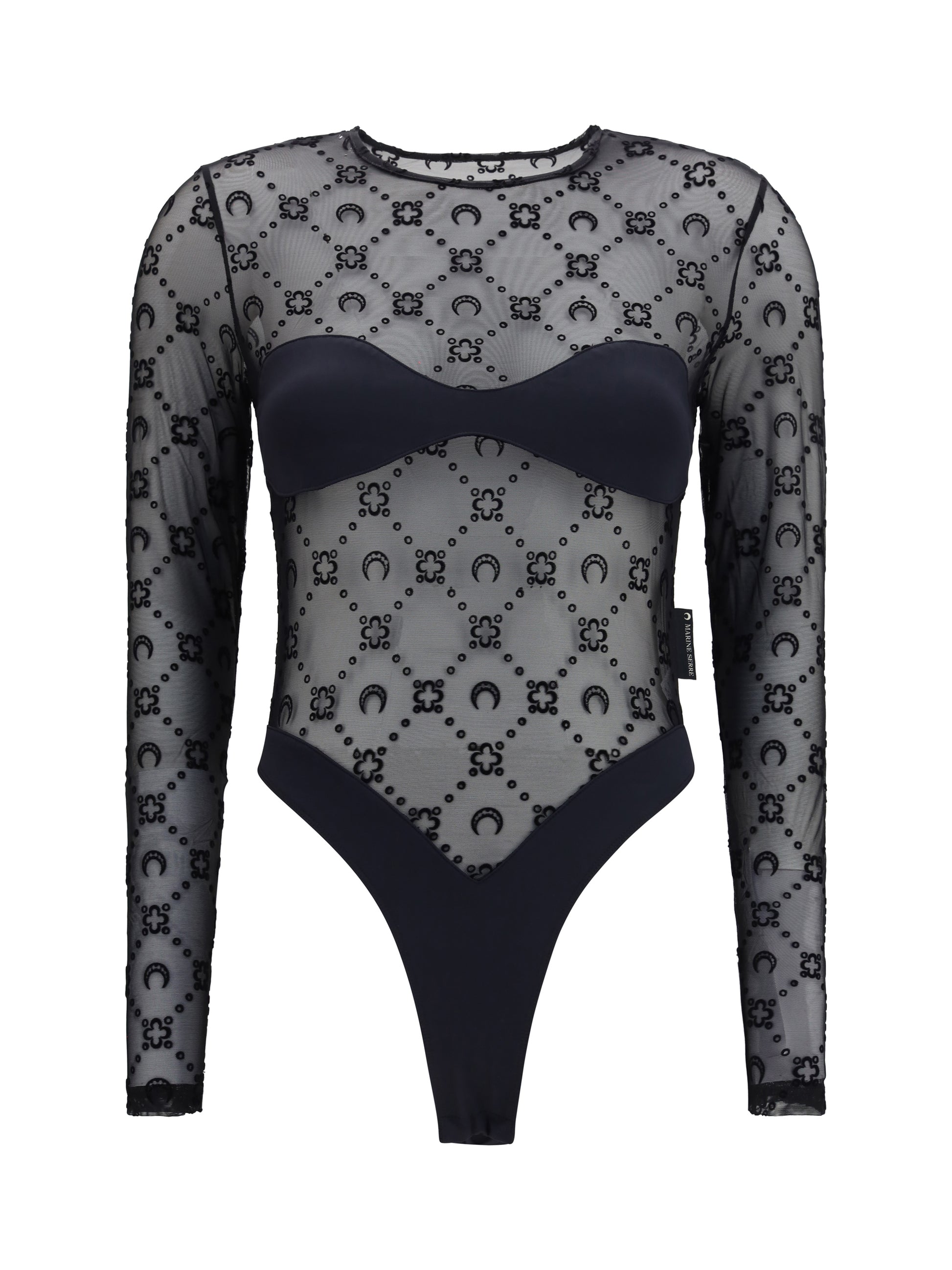 Marine Serre Women Mesh Body With Moon Motif MARINE SERRE